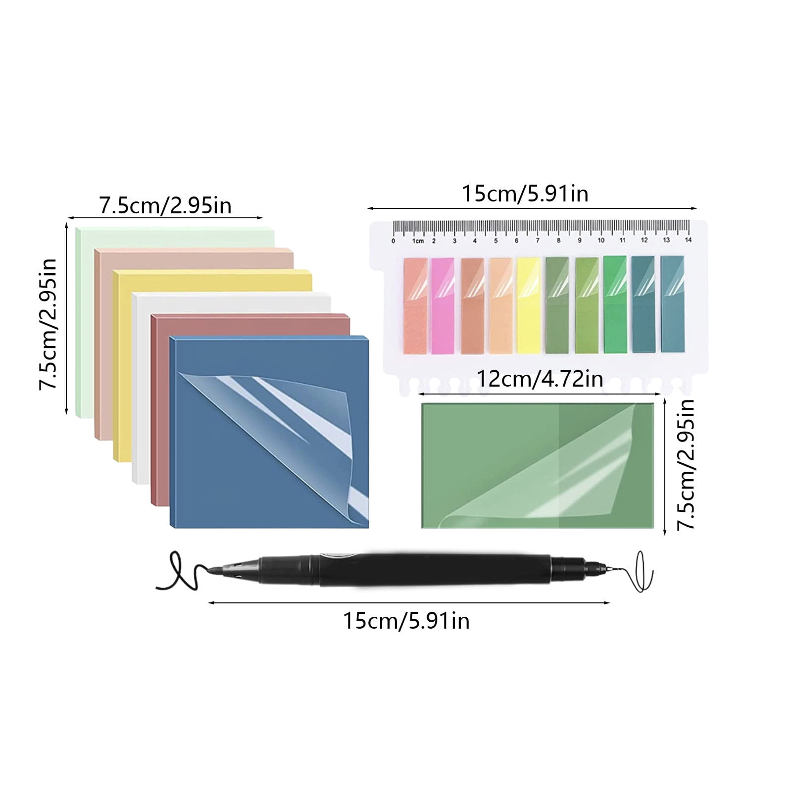 Darzheoy 9Pcs Transparent Sticky Notes, Clear Sticky Notes, Waterproof Translucent Sticky Note Pads for Books Annotation, Clear Post it Notes for Bible Study, Office Multicolor - Image 3