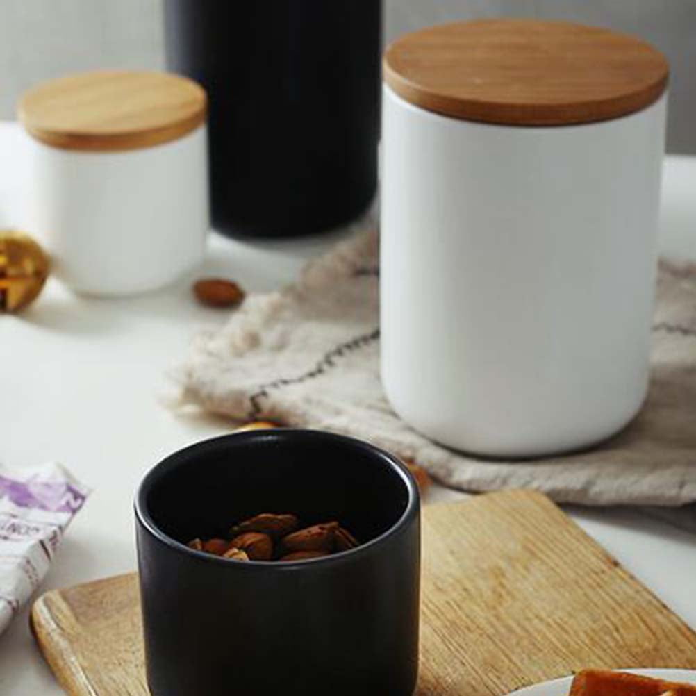 SKISUNO Ceramic Airtight Canister Set for Kitchen Storage, Spice Jars Container for Household Pantry Organization - Image 2
