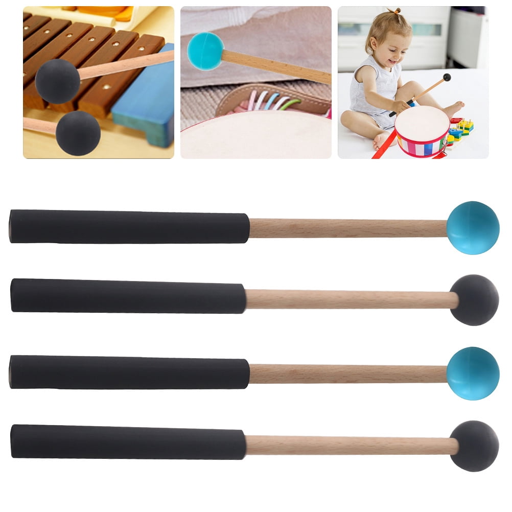HOOWIFFY Drum Mallets Wooden Rubber 2 Pairs 8.7x1in - Image 1