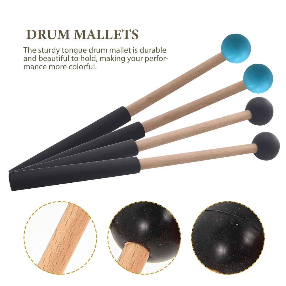 HOOWIFFY Drum Mallets Wooden Rubber 2 Pairs 8.7x1in - Image 8