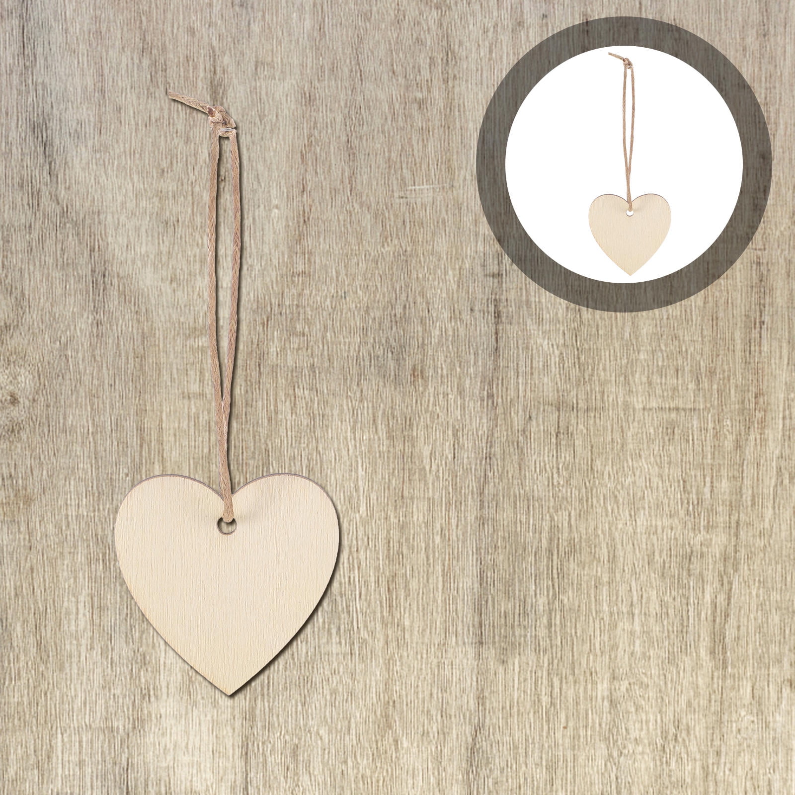 HOOWIFFY 200Pcs Unfinished Wooden Heart Shapes for Crafts, Wood Embellishments and Decorations - Image 1
