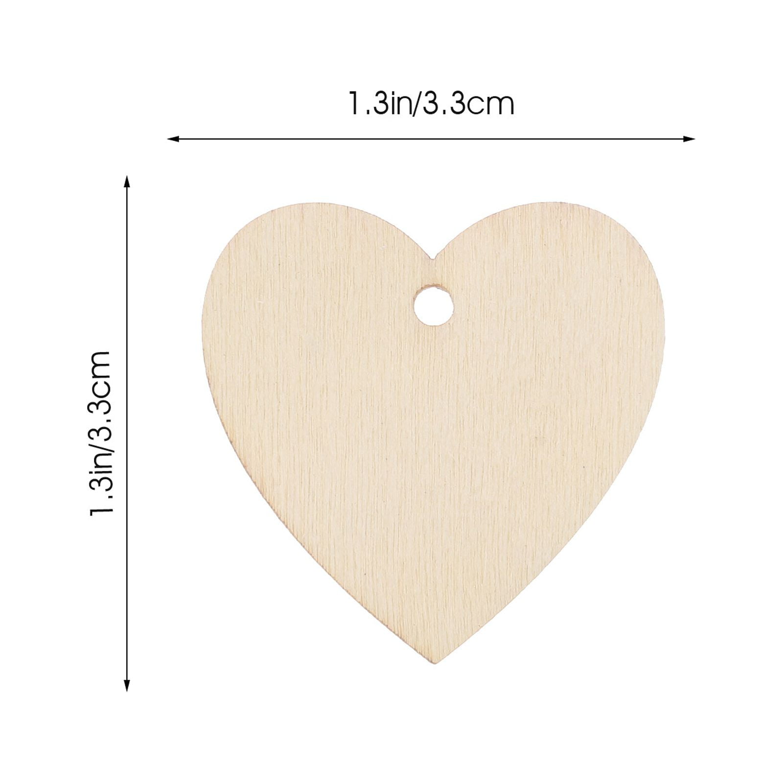 HOOWIFFY 200Pcs Unfinished Wooden Heart Shapes for Crafts, Wood Embellishments and Decorations - Image 2