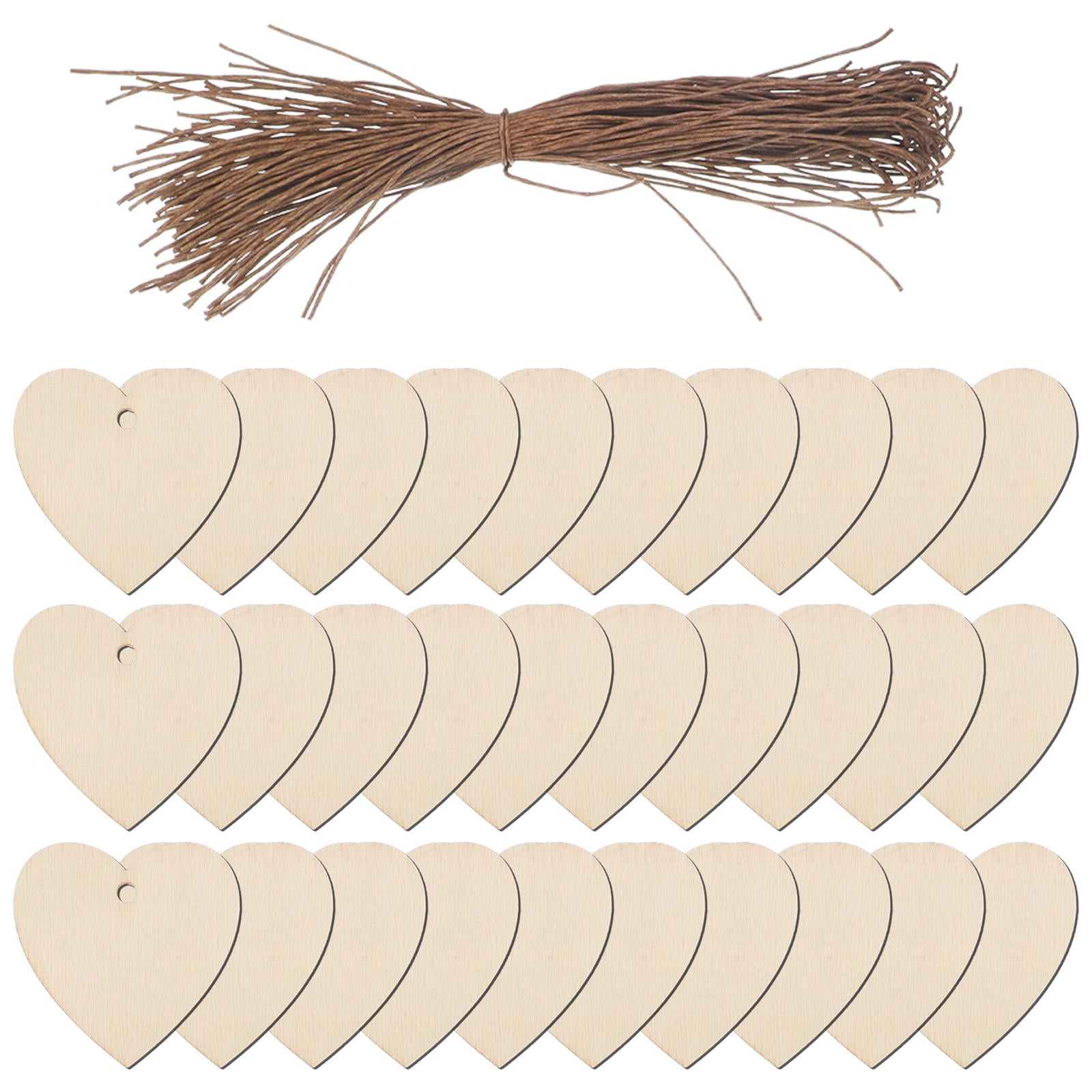 HOOWIFFY 200Pcs Unfinished Wooden Heart Shapes for Crafts, Wood Embellishments and Decorations - Image 4
