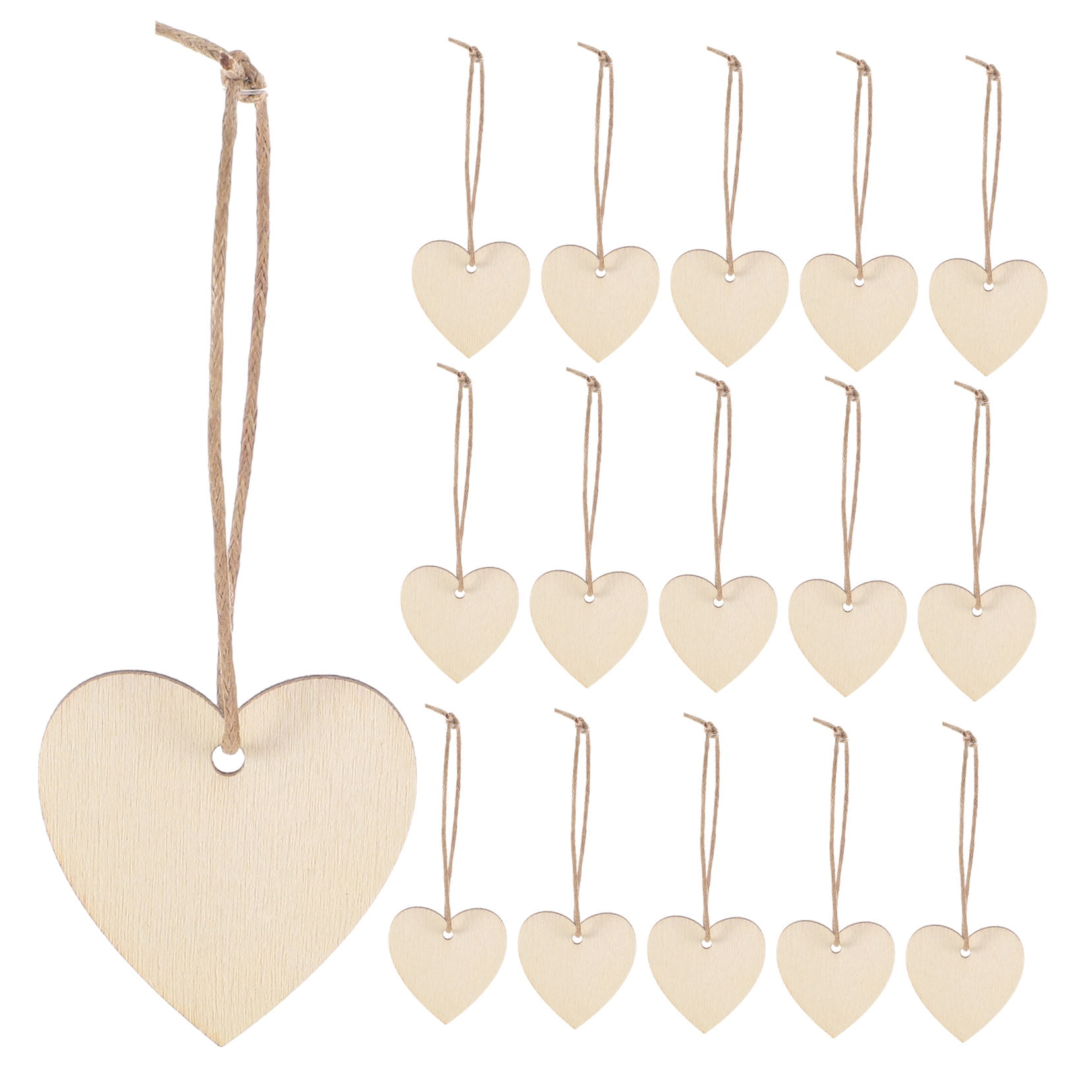 HOOWIFFY 200Pcs Unfinished Wooden Heart Shapes for Crafts, Wood Embellishments and Decorations - Image 5