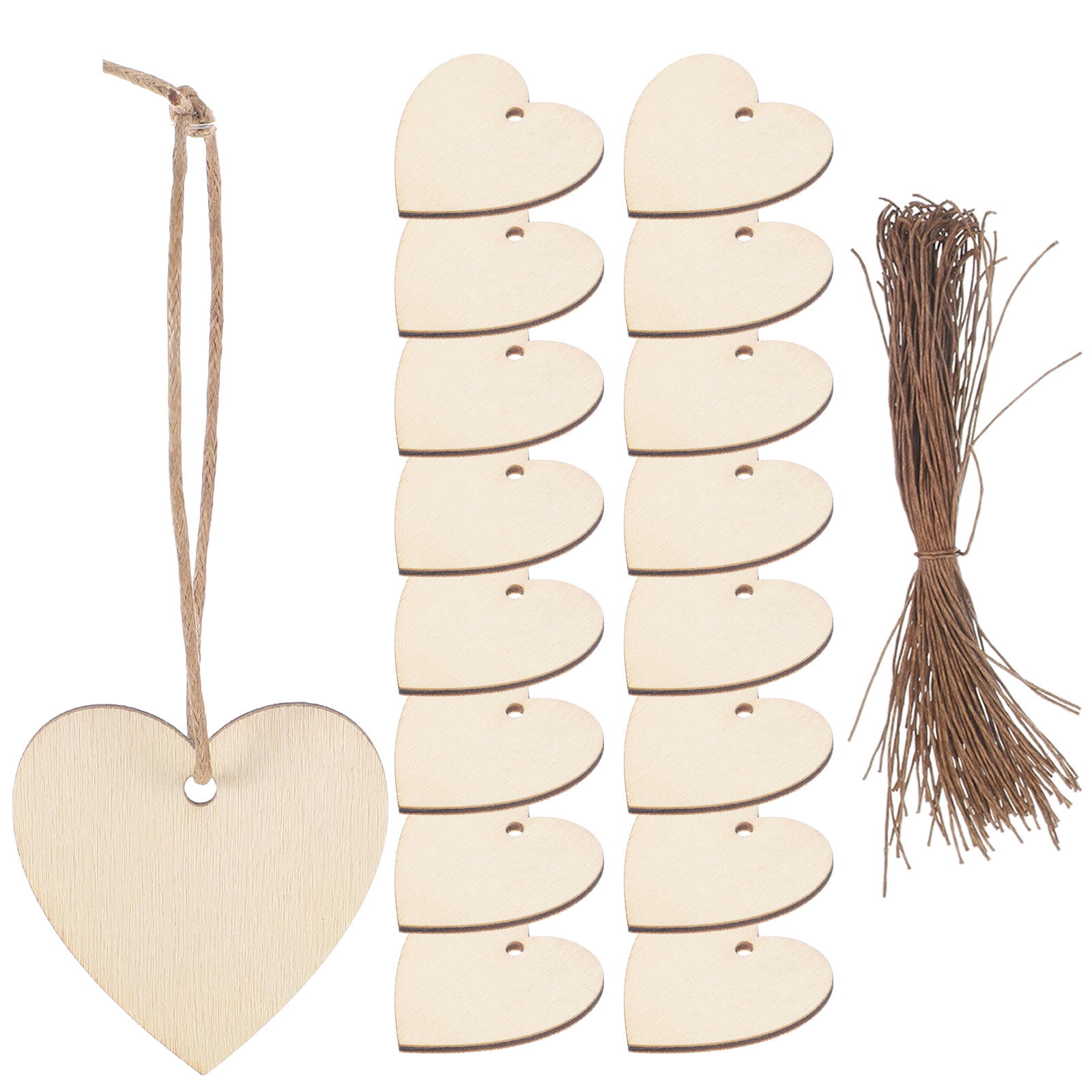 HOOWIFFY 200Pcs Unfinished Wooden Heart Shapes for Crafts, Wood Embellishments and Decorations - Image 7
