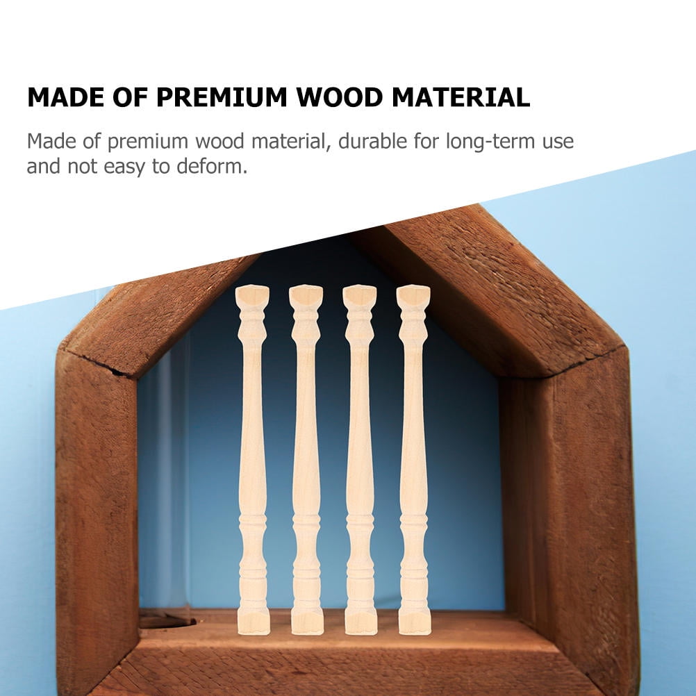 HOOWIFFY Set of 8 Realistic Khaki Wood Pillars for Dollhouse Decoration and Craft Projects - Image 3