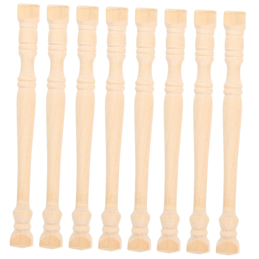 HOOWIFFY Set of 8 Realistic Khaki Wood Pillars for Dollhouse Decoration and Craft Projects - Image 5