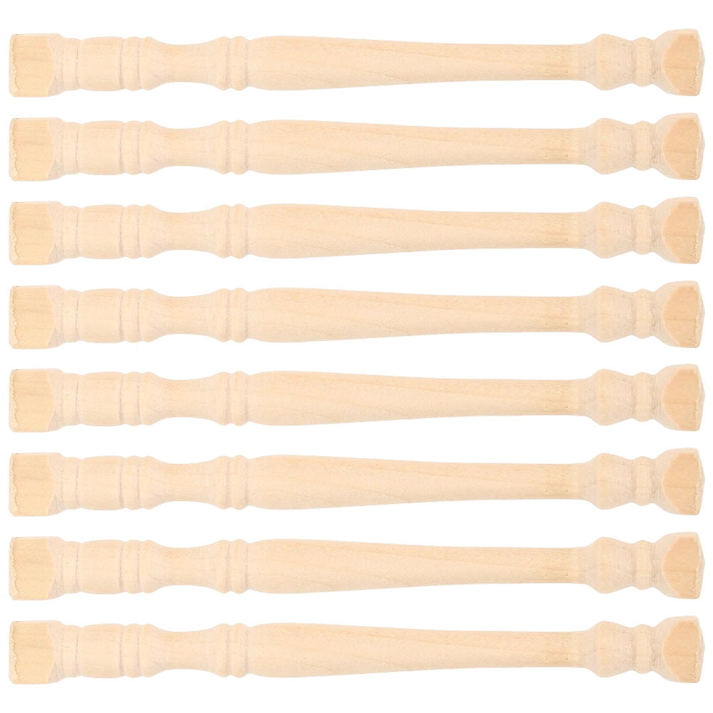 HOOWIFFY Set of 8 Realistic Khaki Wood Pillars for Dollhouse Decoration and Craft Projects - Image 7