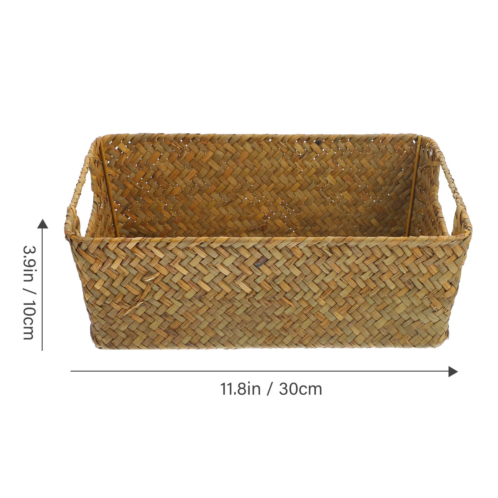 HOOWIFFY Handwoven Light Brown Straw Basket for Home Storage, Organization and Decorative Use - Image 2
