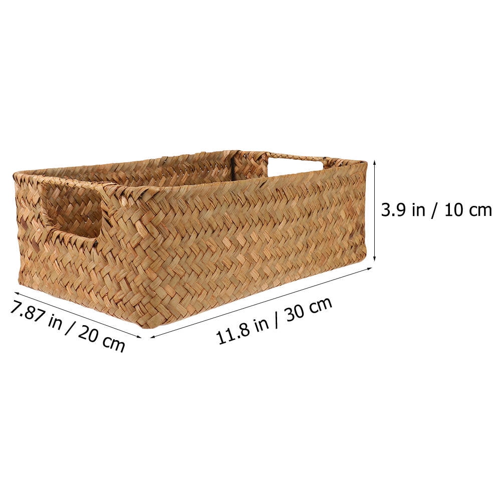 HOOWIFFY Handwoven Light Brown Straw Basket for Home Storage, Organization and Decorative Use - Image 8