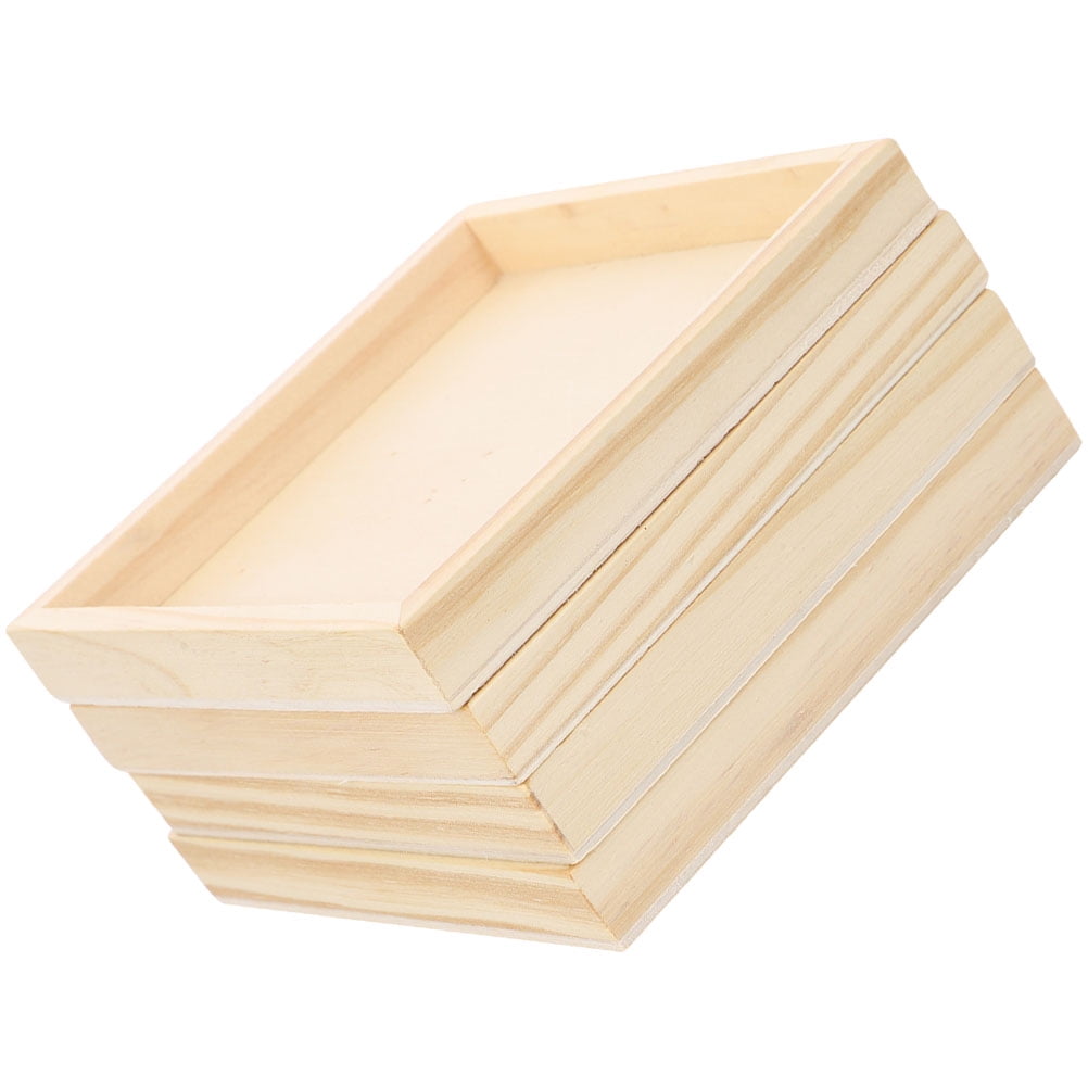 HOOWIFFY 4-Piece Khaki Wood Puzzle Organizer Set - Storage Boxes for Kids Building Blocks and Toy Storage - Image 1