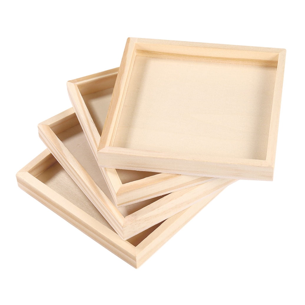 HOOWIFFY 4-Piece Khaki Wood Puzzle Organizer Set - Storage Boxes for Kids Building Blocks and Toy Storage - Image 4