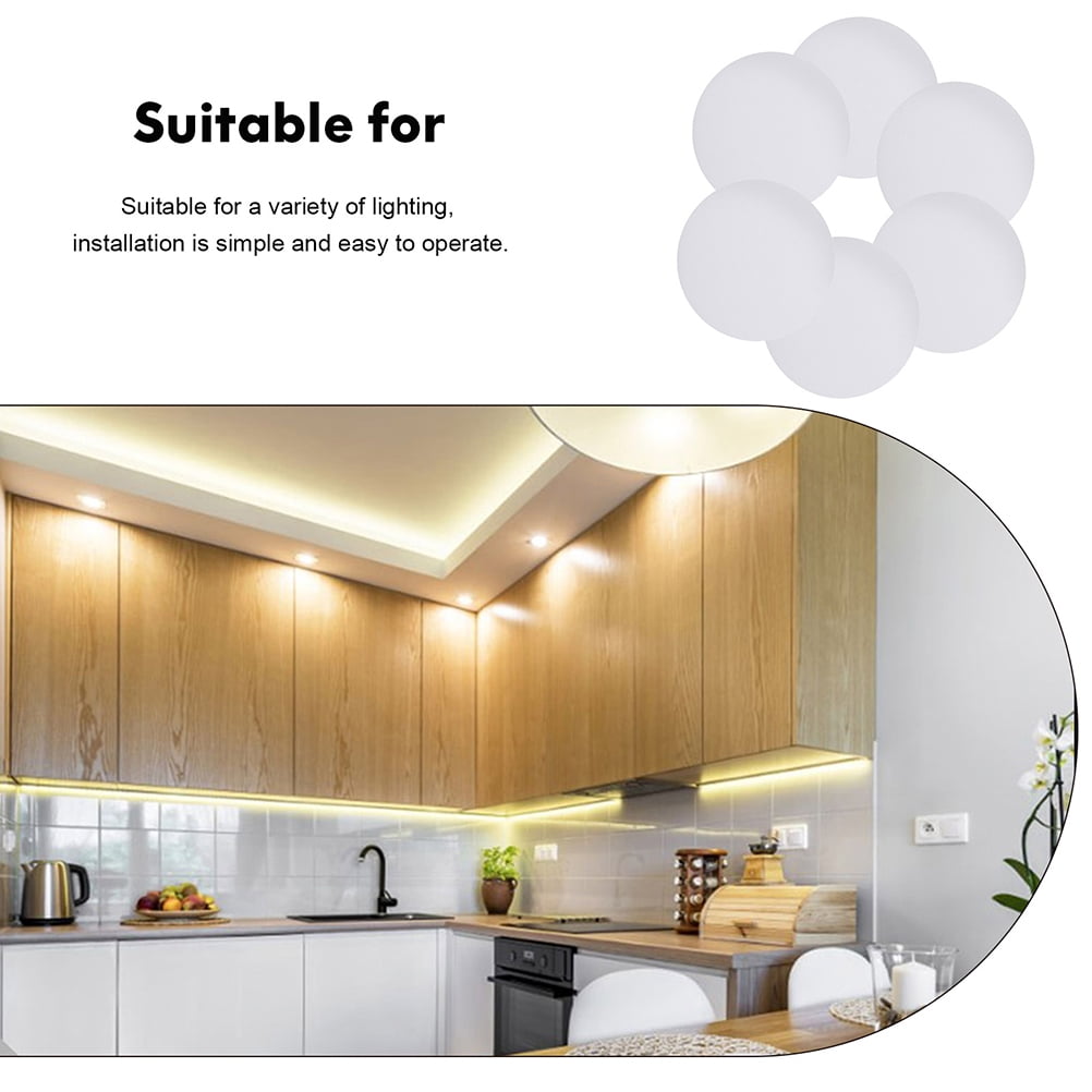 HOOWIFFY 6-Pack White Plastic Ceiling Light Covers Anti-Dazzle Simple Elegant Design for Home and Office - Image 3