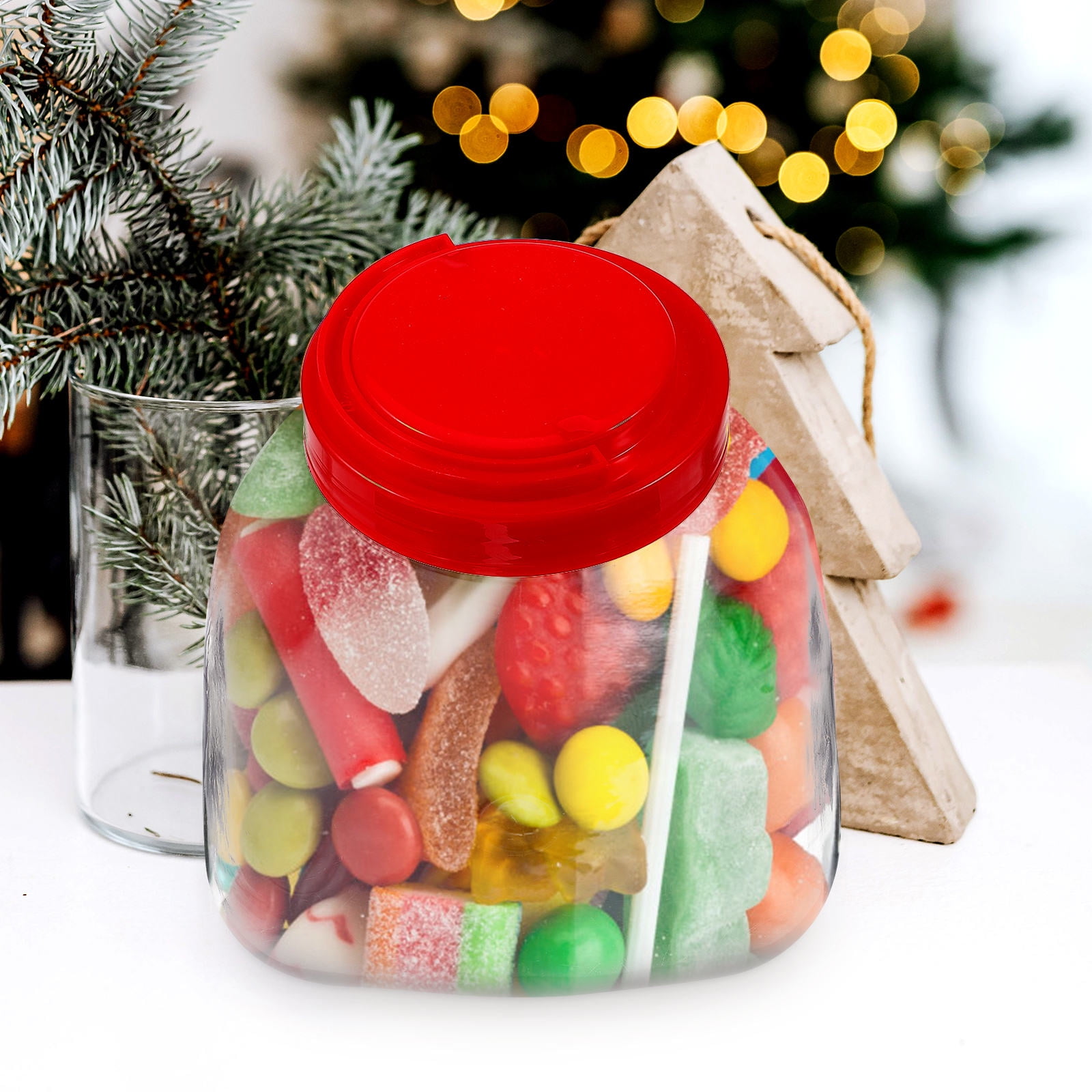 HOOWIFFY Wide Plastic Jars Airtight Kitchen Decor Home Decor 1Pack Modern Design Cookie Jar - Image 8