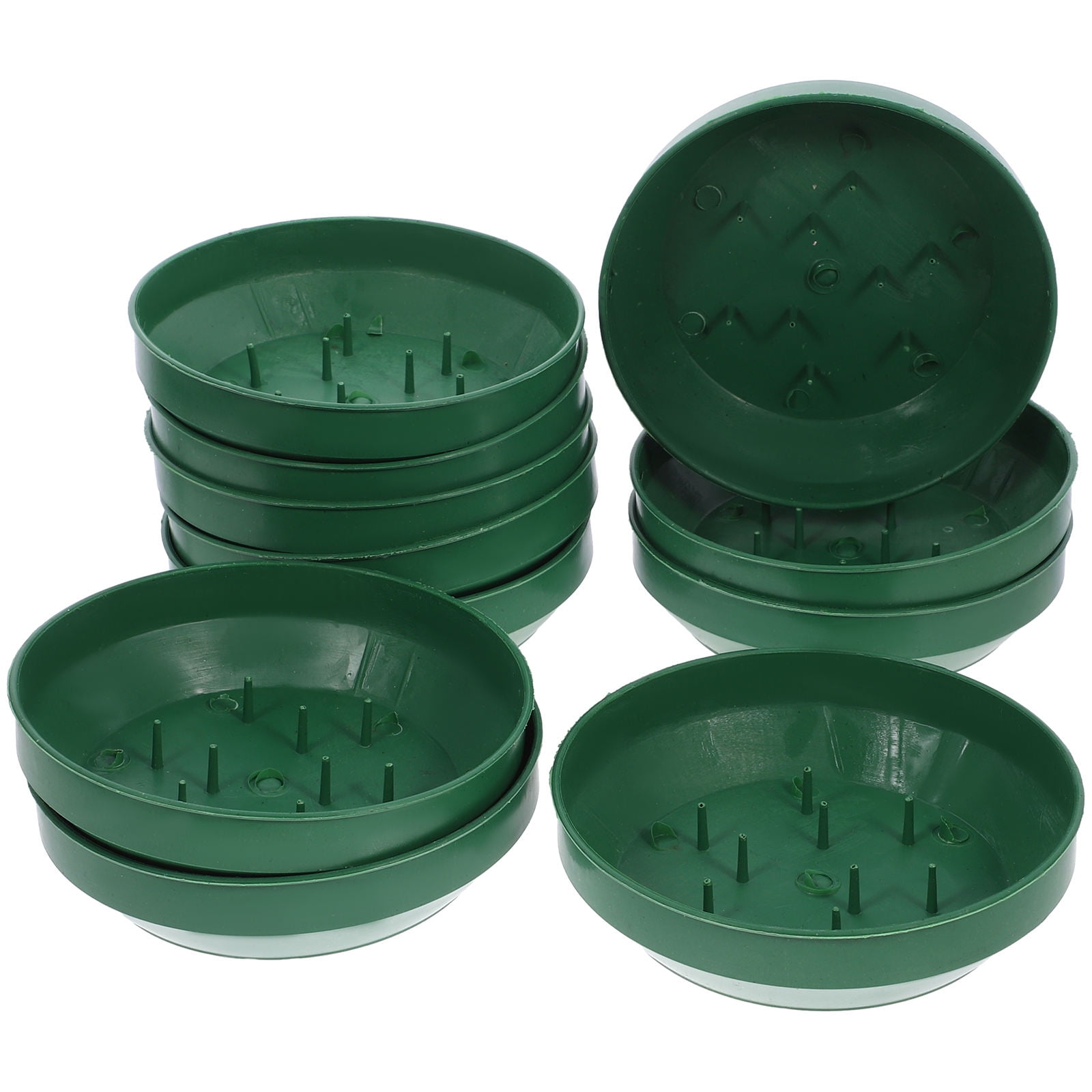 HOOWIFFY Green Plastic Flower Arrangement Plates 5.7 x 5.7 x 1.6 Inches Floral Craft Supplies for Decorations - Image 3