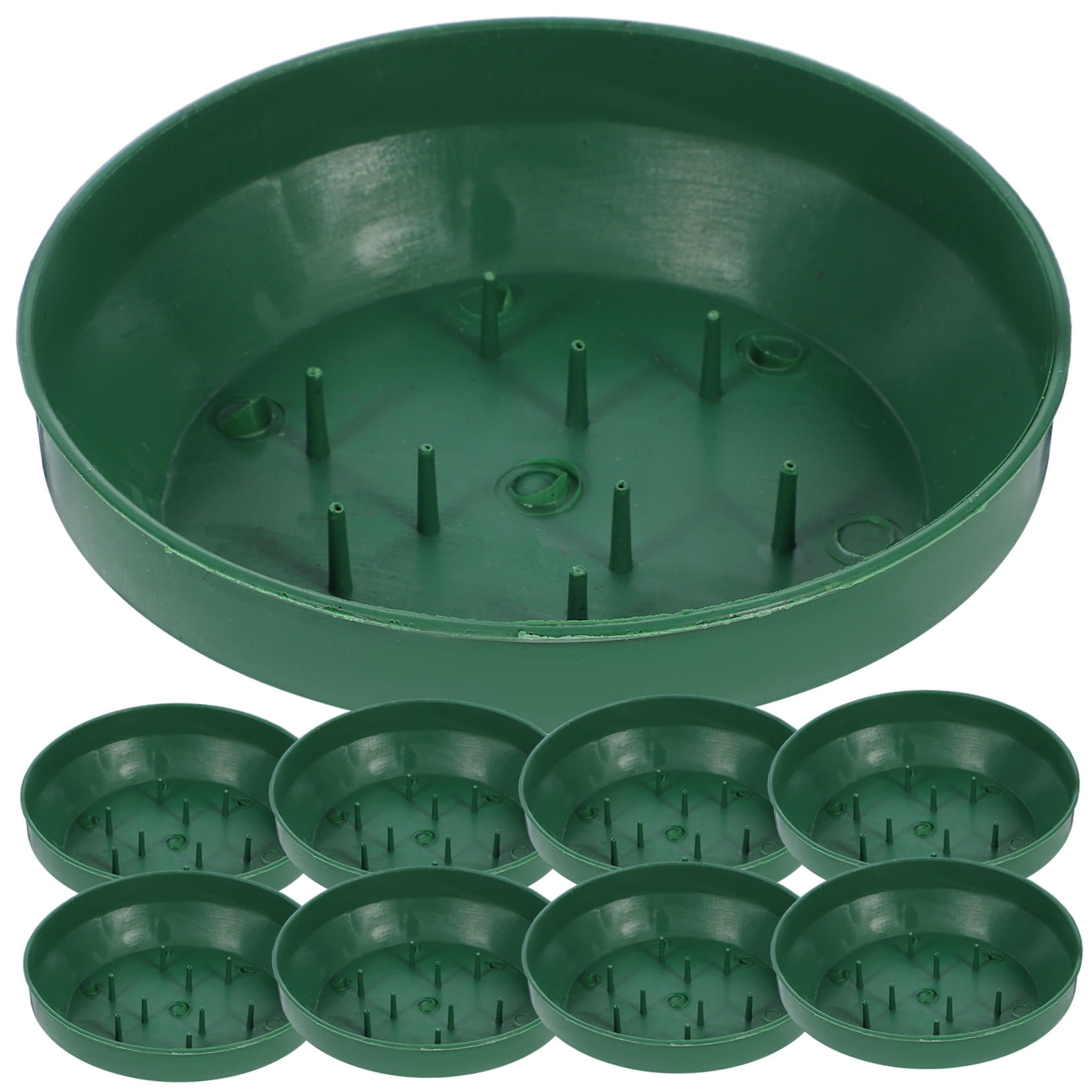 HOOWIFFY Green Plastic Flower Arrangement Plates 5.7 x 5.7 x 1.6 Inches Floral Craft Supplies for Decorations - Image 4
