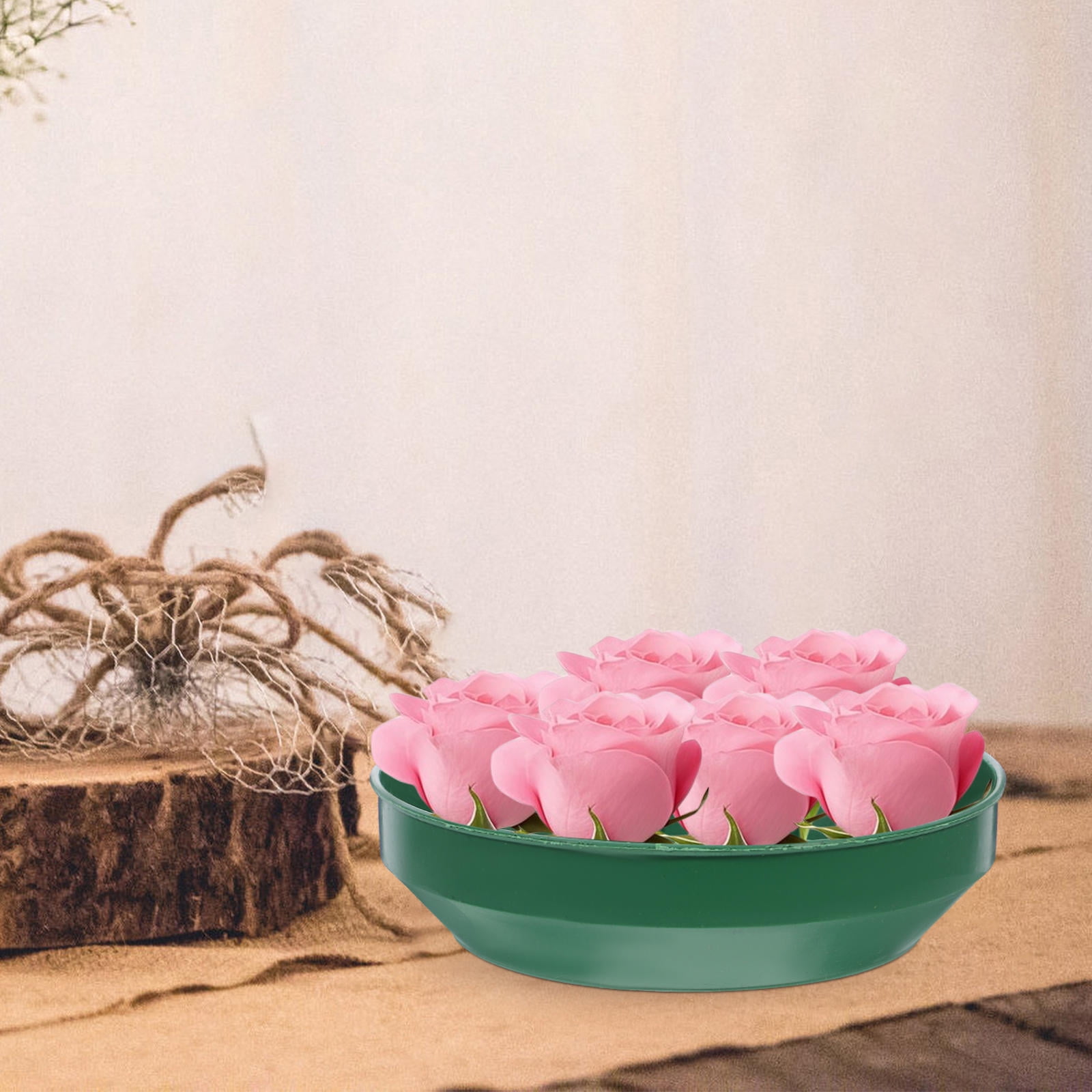 HOOWIFFY Green Plastic Flower Arrangement Plates 5.7 x 5.7 x 1.6 Inches Floral Craft Supplies for Decorations - Image 7