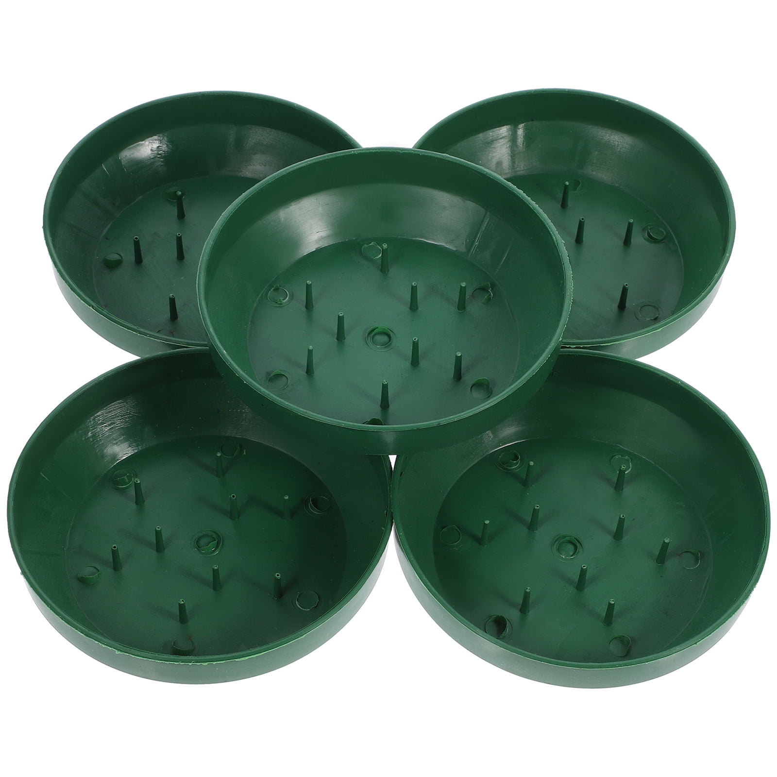 HOOWIFFY Green Plastic Flower Arrangement Plates 5.7 x 5.7 x 1.6 Inches Floral Craft Supplies for Decorations - Image 8