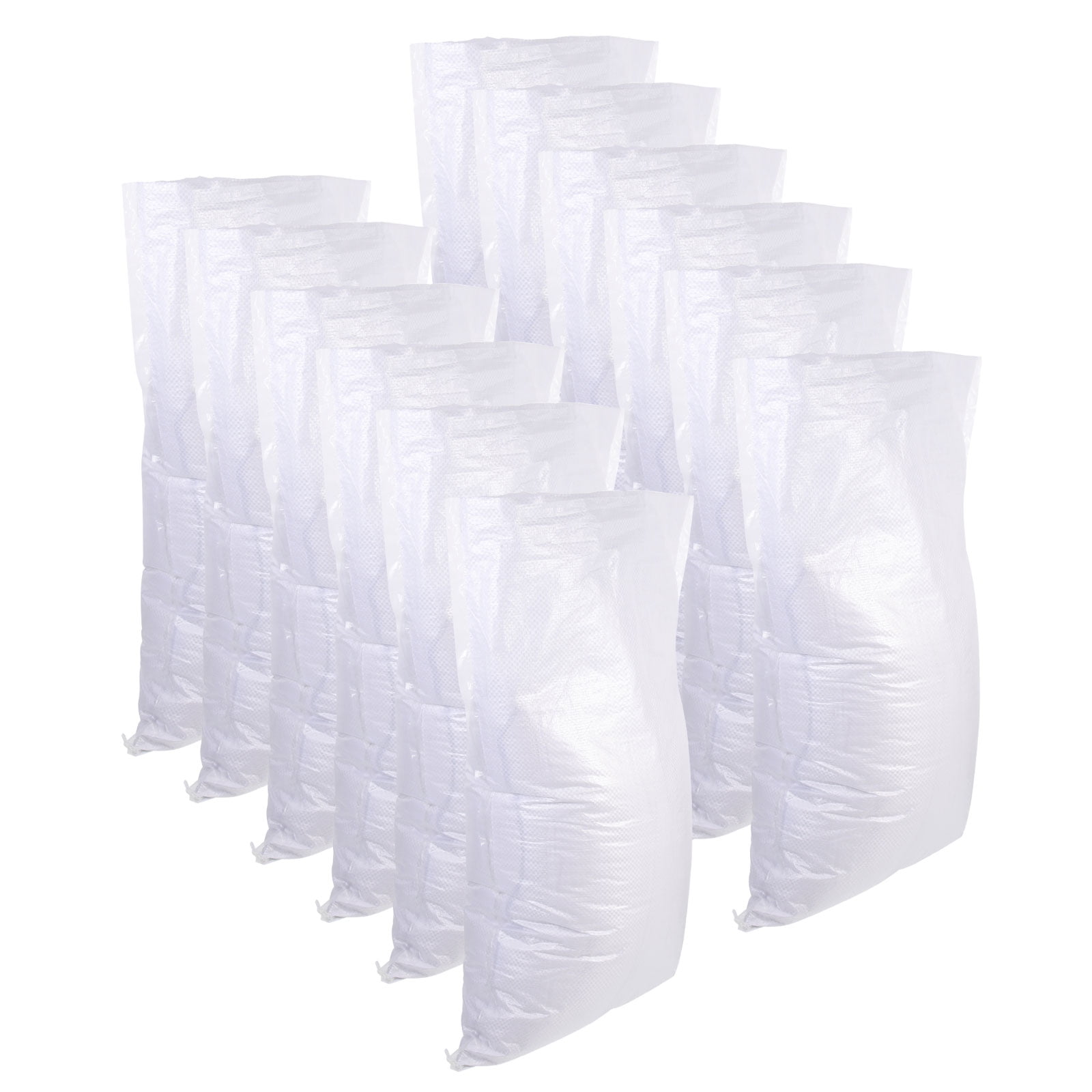 HOOWIFFY White PP Woven Sandbags for Flood , Home, Garage, Yard, and Outdoor Use - Image 1
