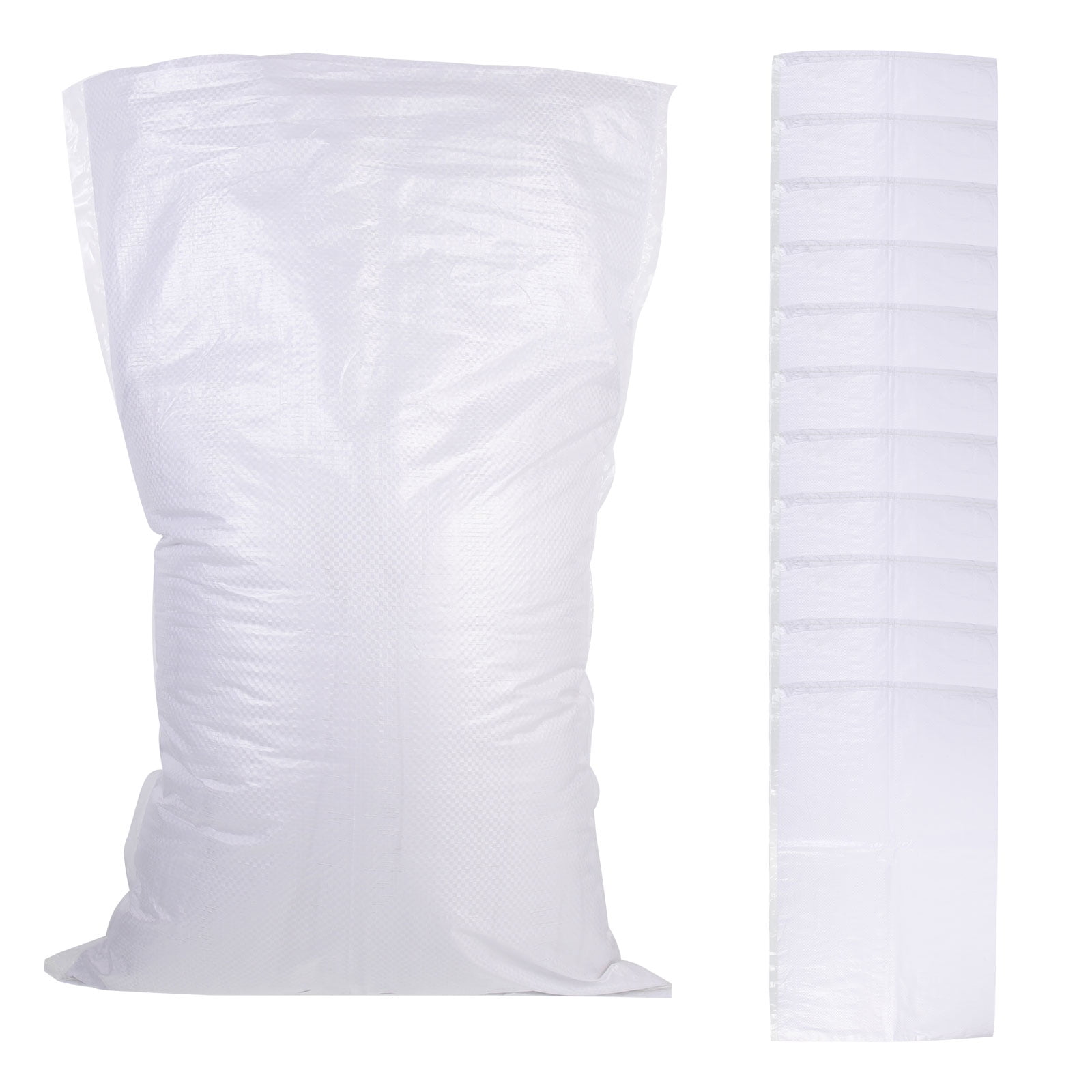 HOOWIFFY White PP Woven Sandbags for Flood , Home, Garage, Yard, and Outdoor Use - Image 4