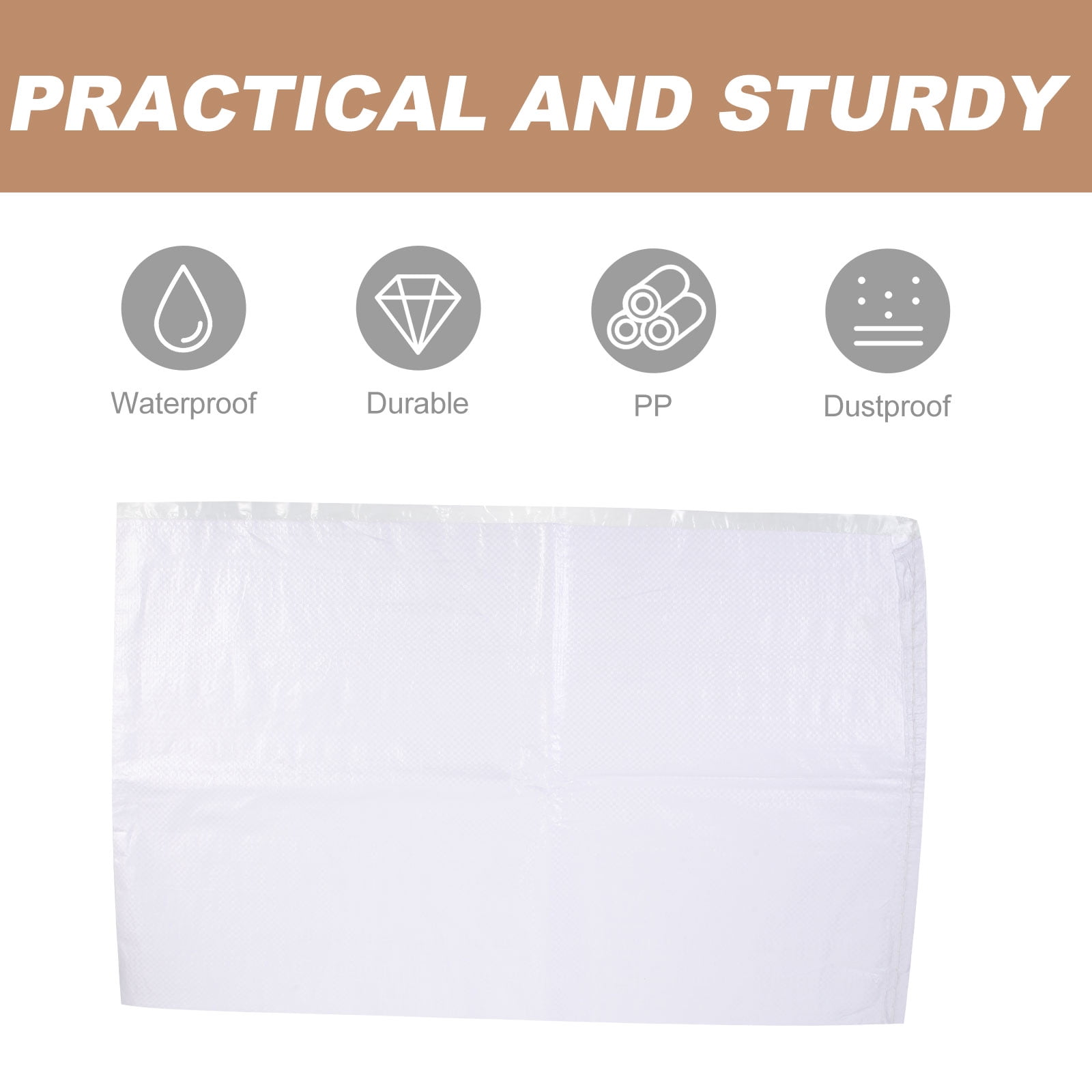 HOOWIFFY White PP Woven Sandbags for Flood , Home, Garage, Yard, and Outdoor Use - Image 6