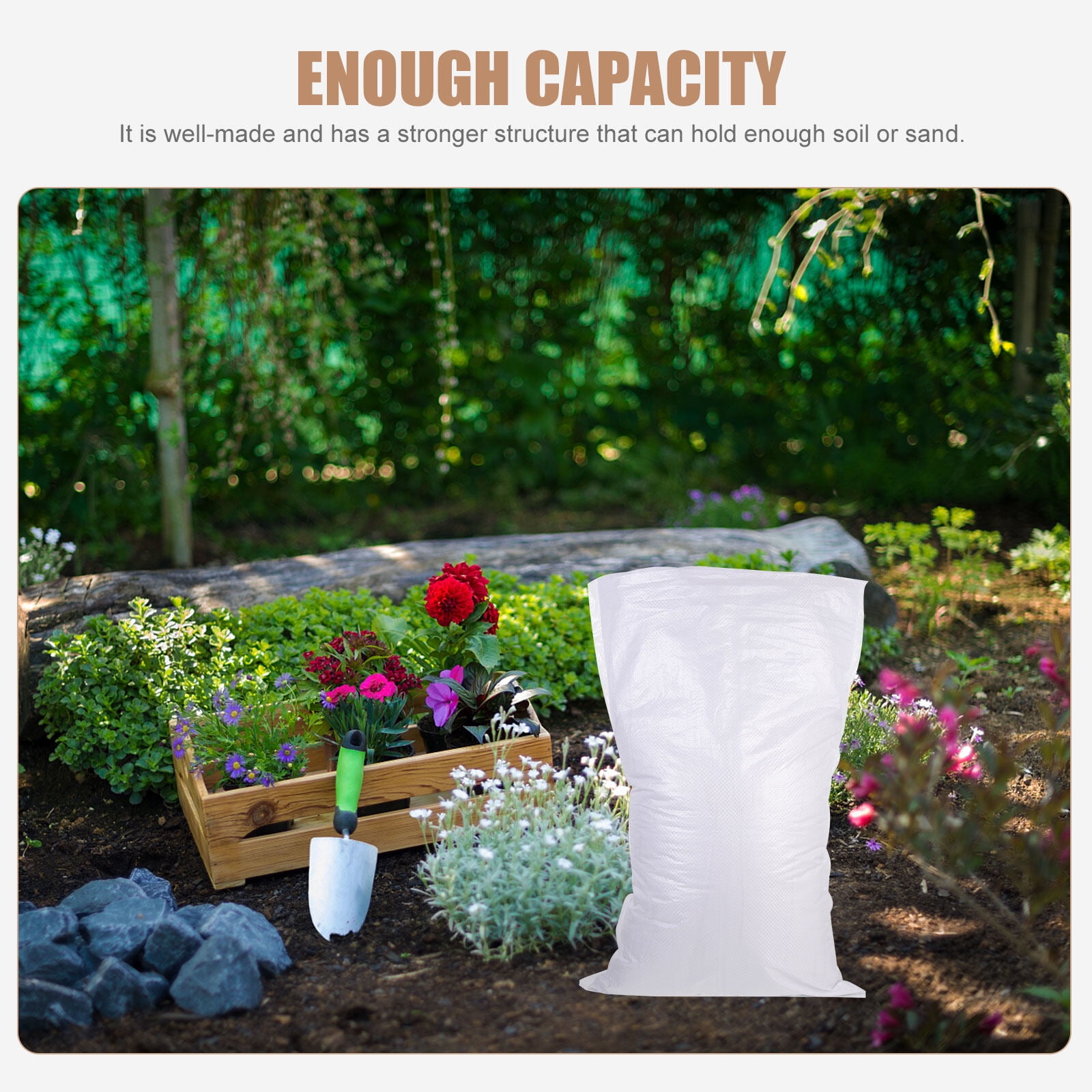 HOOWIFFY White PP Woven Sandbags for Flood , Home, Garage, Yard, and Outdoor Use - Image 8
