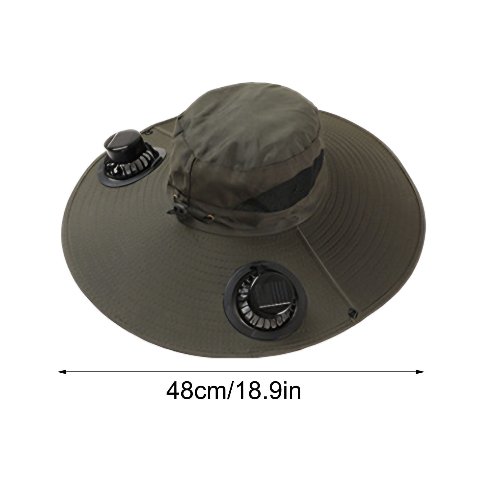 Darzheoy Solar Fan Hat Wide Brim Solar Fan Hat Outdoor Wide Brim Sun Hat with Solar Fan Fishing Hat, Removable & USB Charging Fan B-Green - Image 3