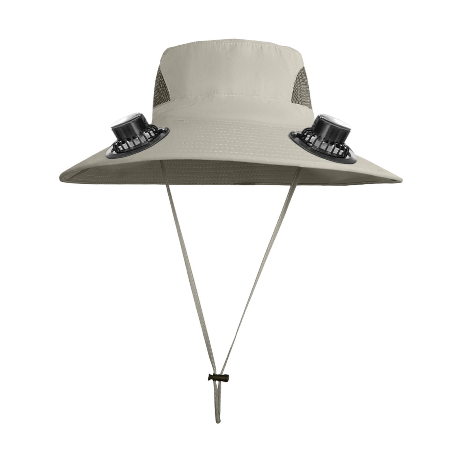 Darzheoy Solar Fan Hat Wide Brim Solar Fan Hat Outdoor Wide Brim Sun Hat with Solar Fan Fishing Hat, Removable & USB Charging Fan C-Gray - Image 2