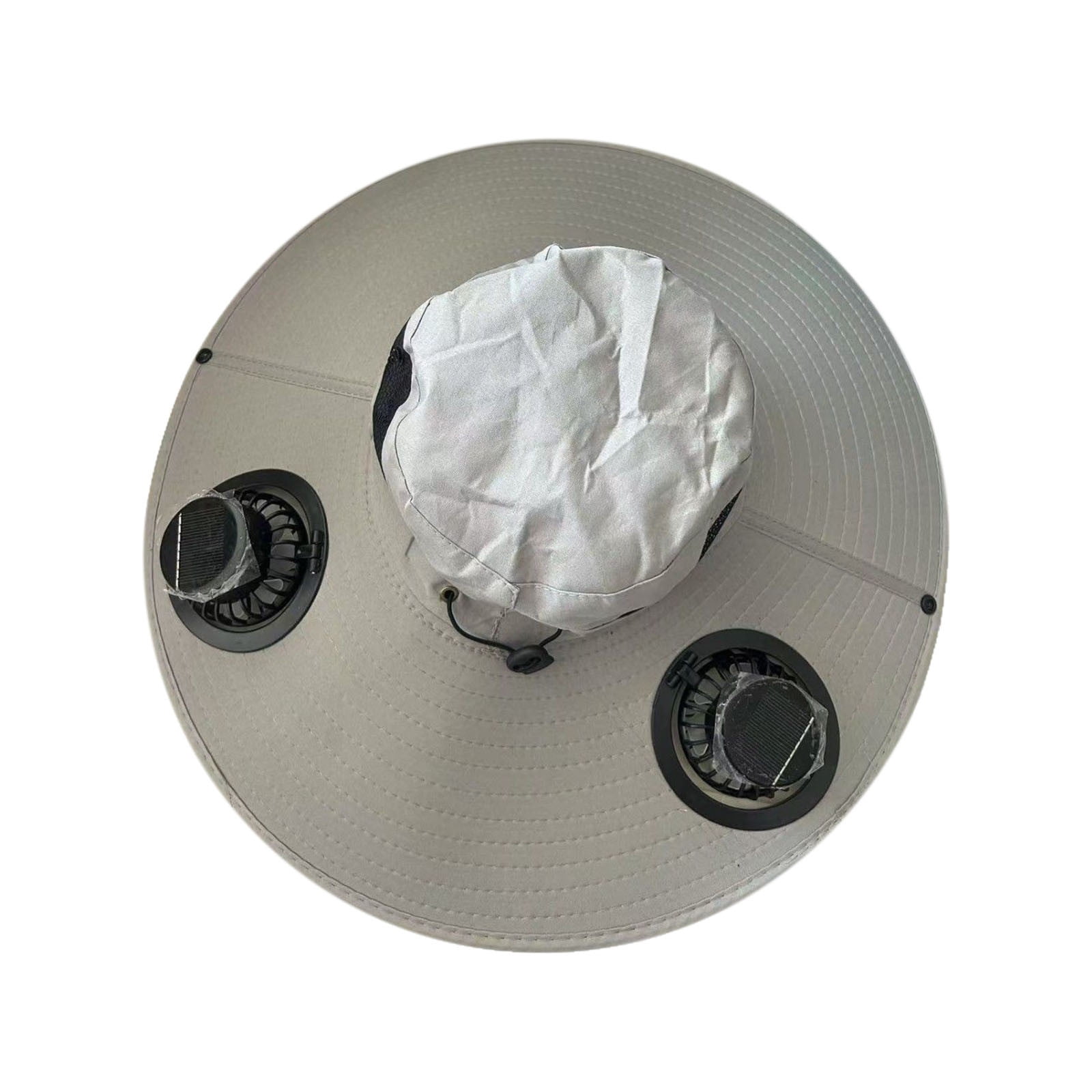 Darzheoy Solar Fan Hat Wide Brim Solar Fan Hat Outdoor Wide Brim Sun Hat with Solar Fan Fishing Hat, Removable & USB Charging Fan C-Gray - Image 4