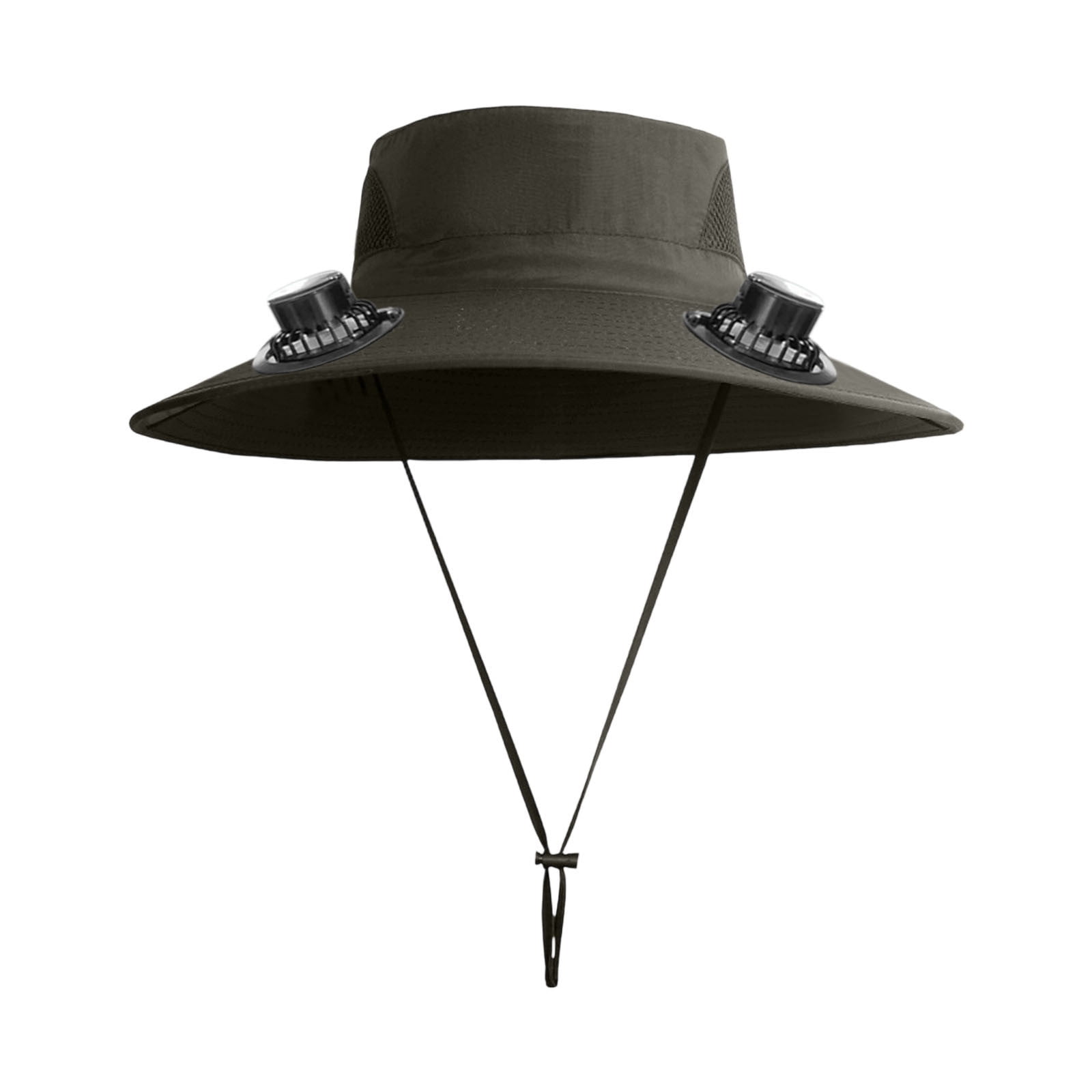 Darzheoy Solar Fan Hat Wide Brim Solar Fan Hat Outdoor Wide Brim Sun Hat with Solar Fan Fishing Hat, Removable & USB Charging Fan C-Green - Image 2