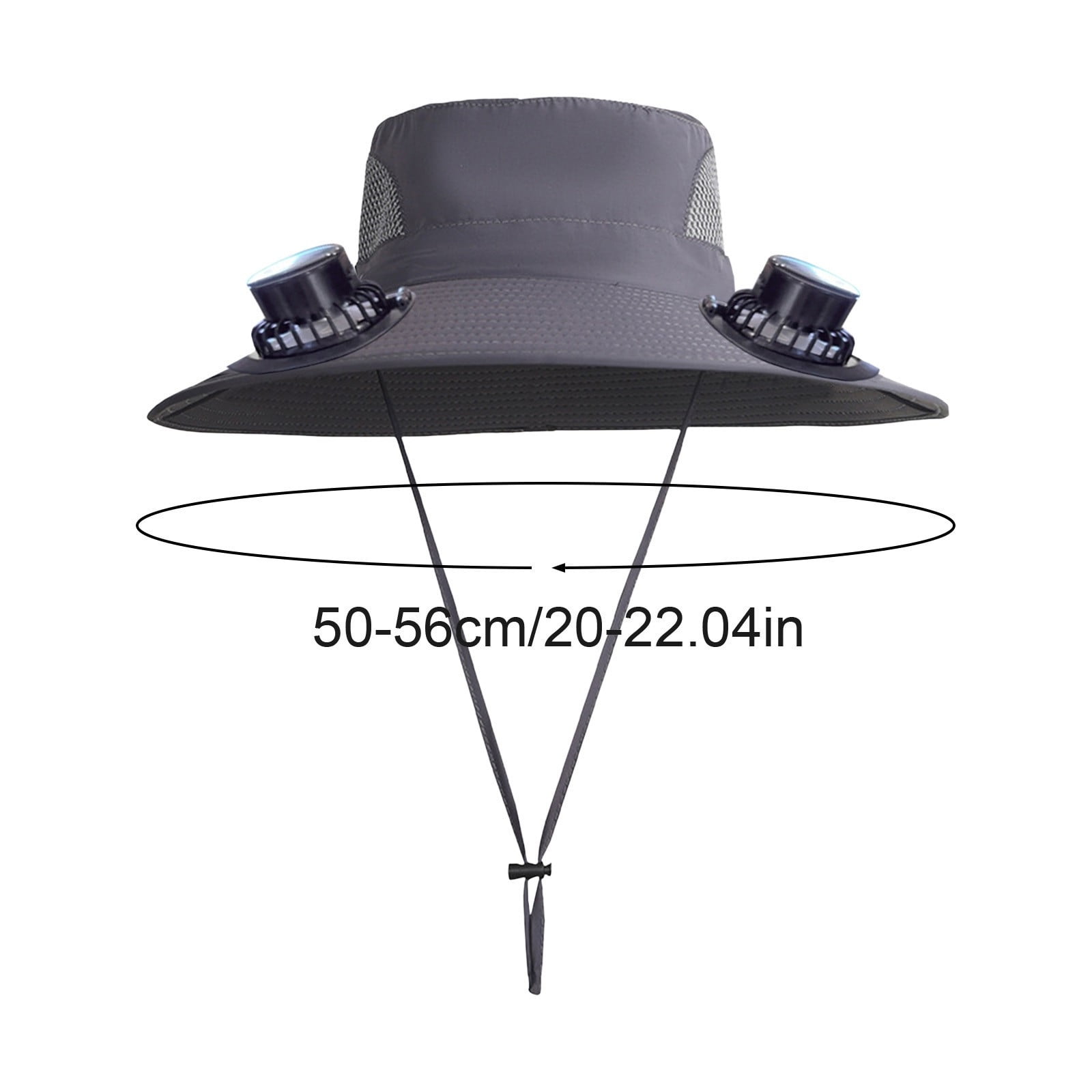 Darzheoy Solar Fan Hat Wide Brim Solar Fan Hat Outdoor Wide Brim Sun Hat with Solar Fan Fishing Hat, Removable & USB Charging Fan D-Gray - Image 3