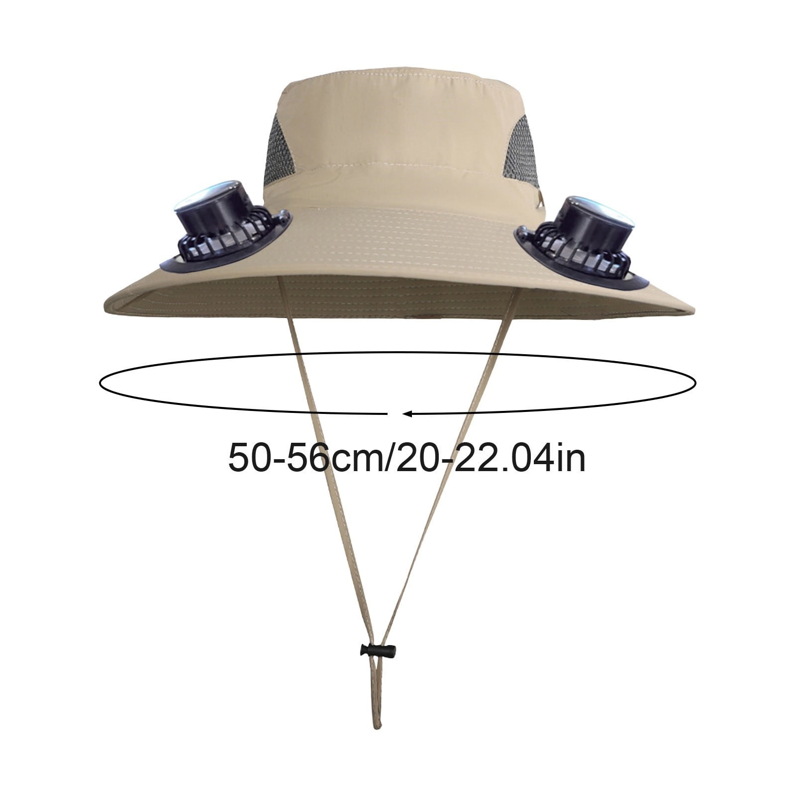 Darzheoy Solar Fan Hat Wide Brim Solar Fan Hat Outdoor Wide Brim Sun Hat with Solar Fan Fishing Hat, Removable & USB Charging Fan D-Khaki - Image 3