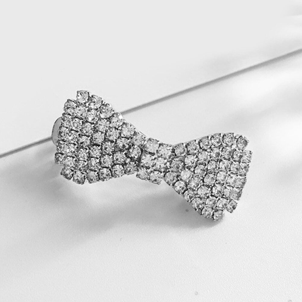 WHAMVOX 4-Pack Rhinestone Bow Hair Clips Sparkling Crystal Barrettes Wedding Bridal Hair Accessories for Women and Girls - Image 1