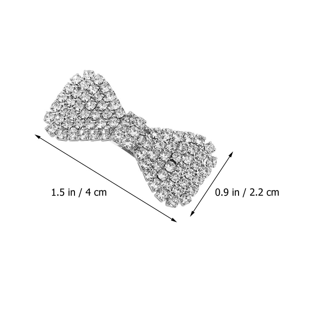 WHAMVOX 4-Pack Rhinestone Bow Hair Clips Sparkling Crystal Barrettes Wedding Bridal Hair Accessories for Women and Girls - Image 2