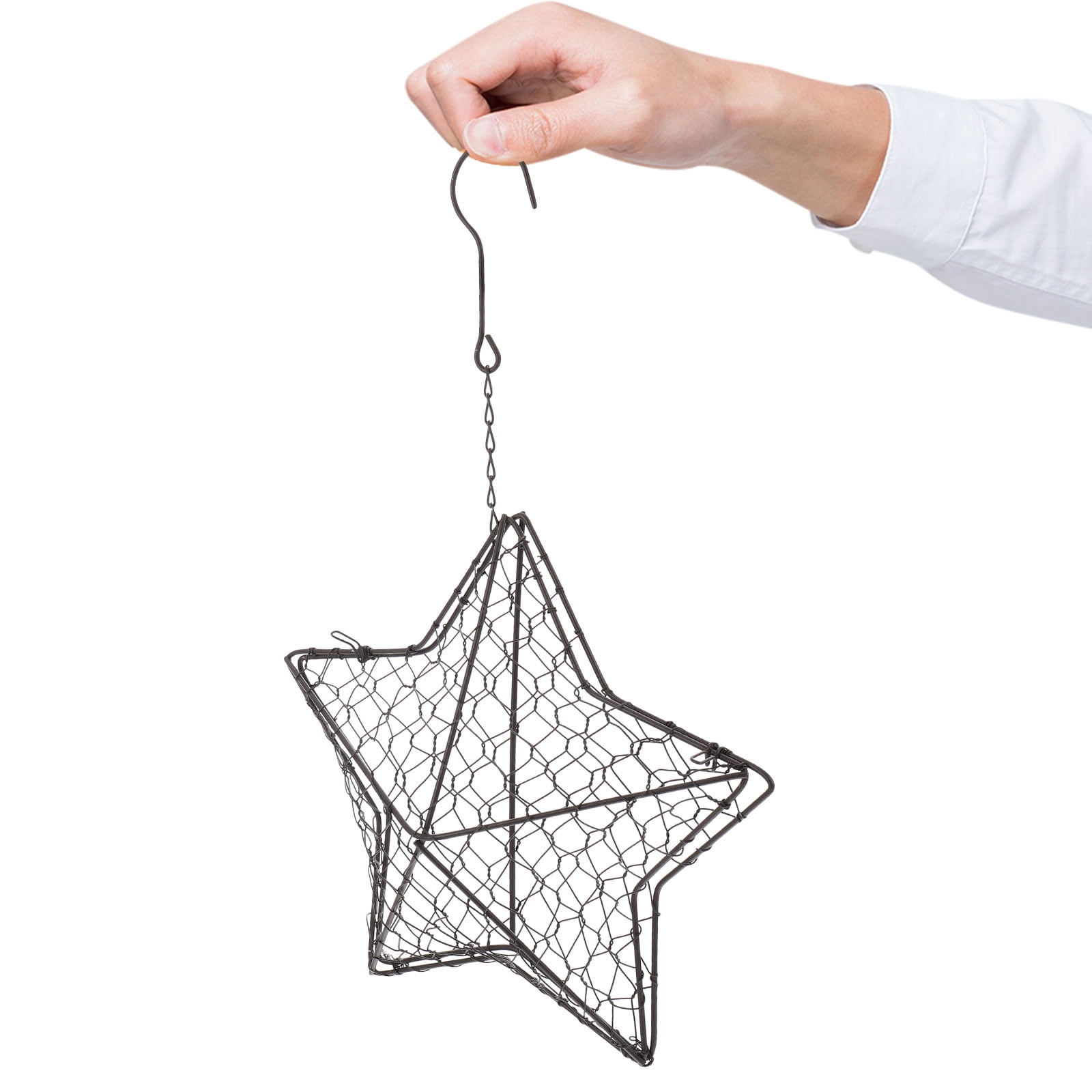 HOOWIFFY Iron Wire Wall Planter Hanging Basket Decorative Flower Pot Holder Space Saving for Indoor Outdoor Use 1 Pc - Image 1