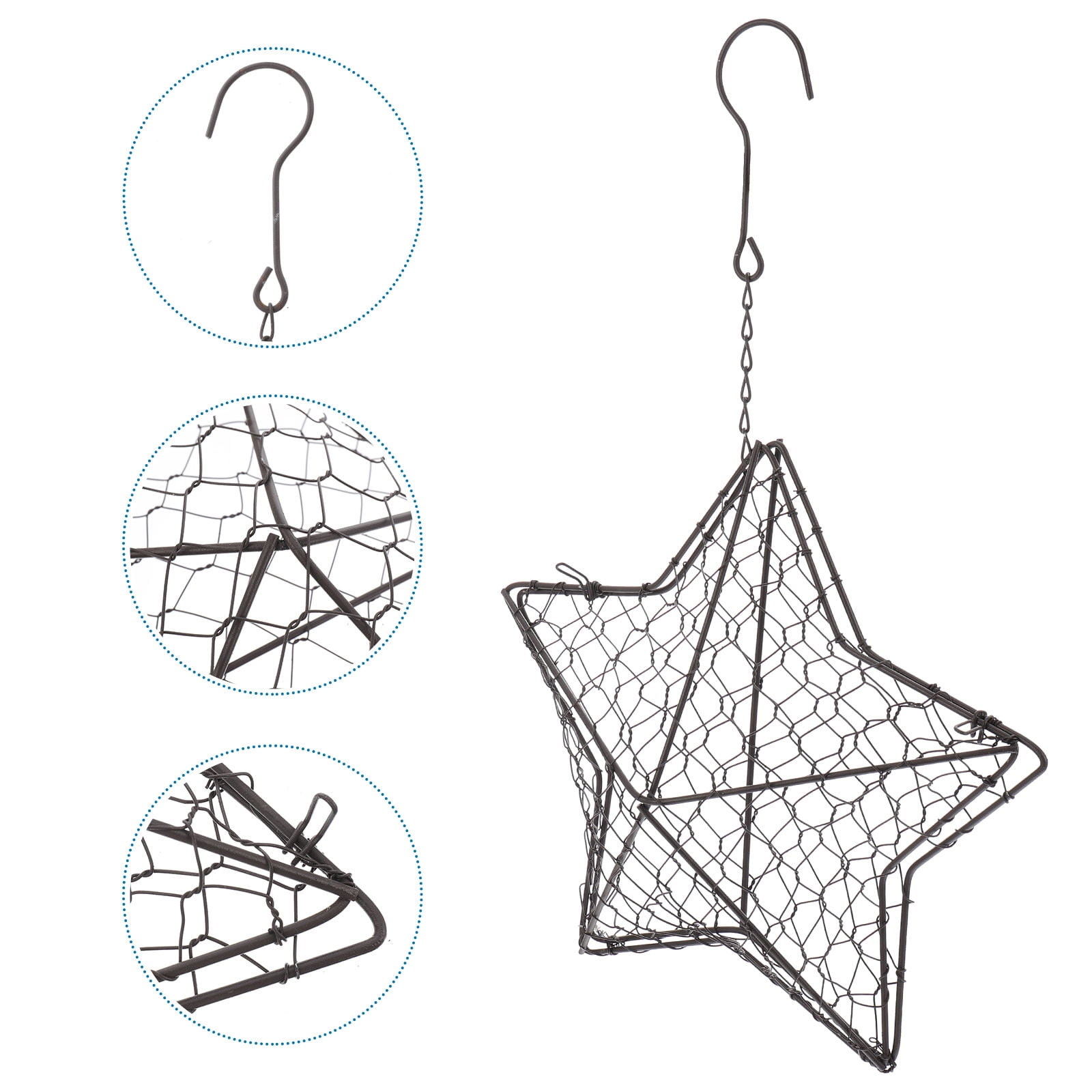 HOOWIFFY Iron Wire Wall Planter Hanging Basket Decorative Flower Pot Holder Space Saving for Indoor Outdoor Use 1 Pc - Image 3