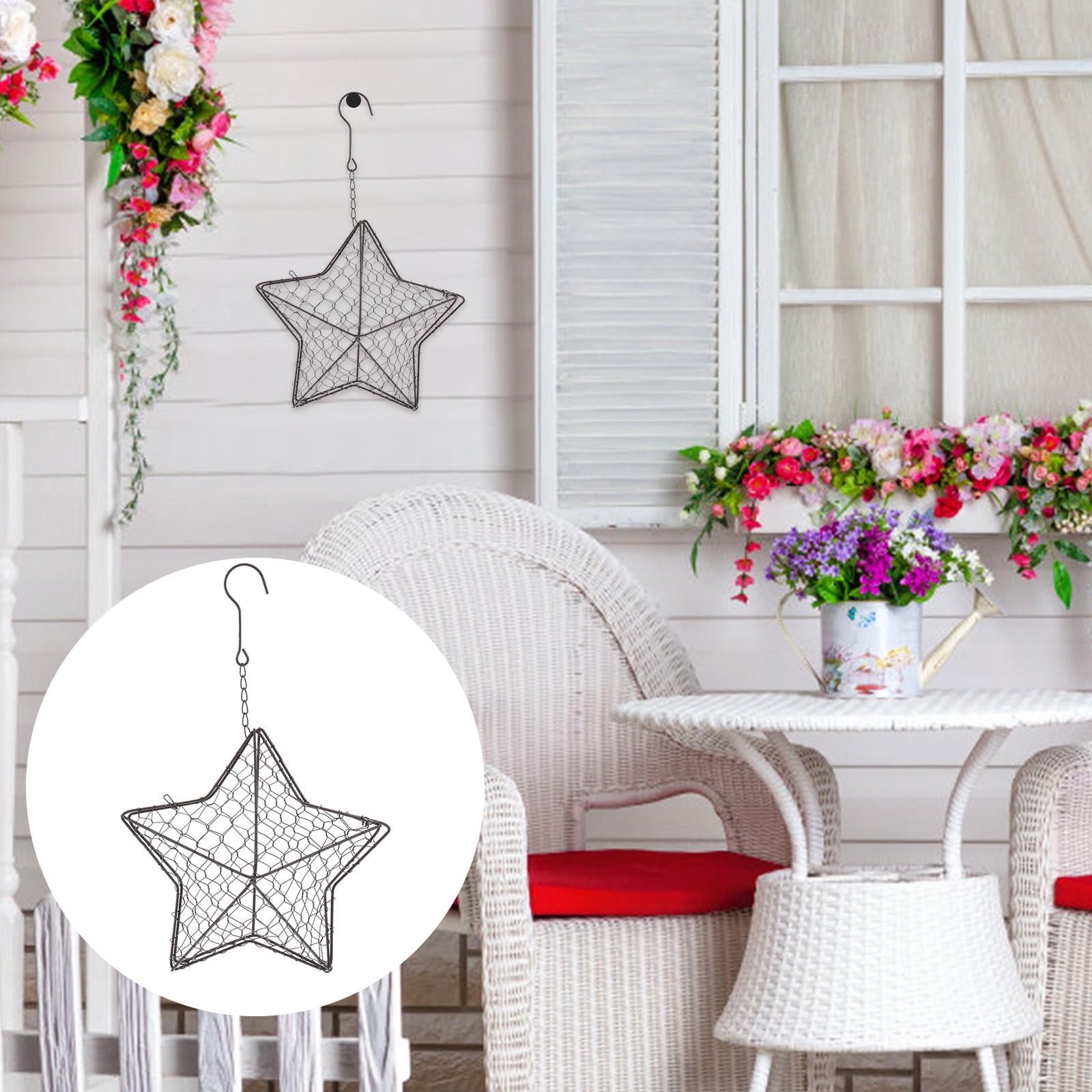 HOOWIFFY Iron Wire Wall Planter Hanging Basket Decorative Flower Pot Holder Space Saving for Indoor Outdoor Use 1 Pc - Image 8