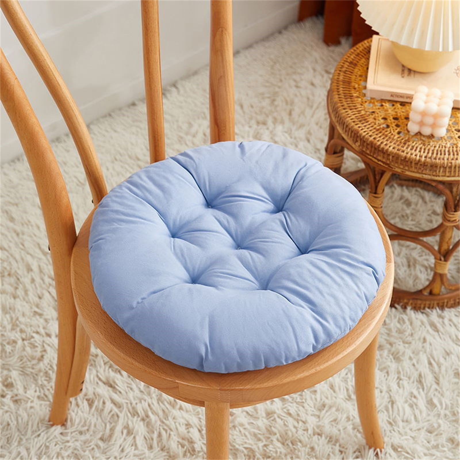 Darzheoy Round Seat Cushion Chair Pads for Kitchen Dining Chairs, Soft Comfort Chair Mat Pillow Cushions for Office Desk Living Room 16 Blue - Image 1