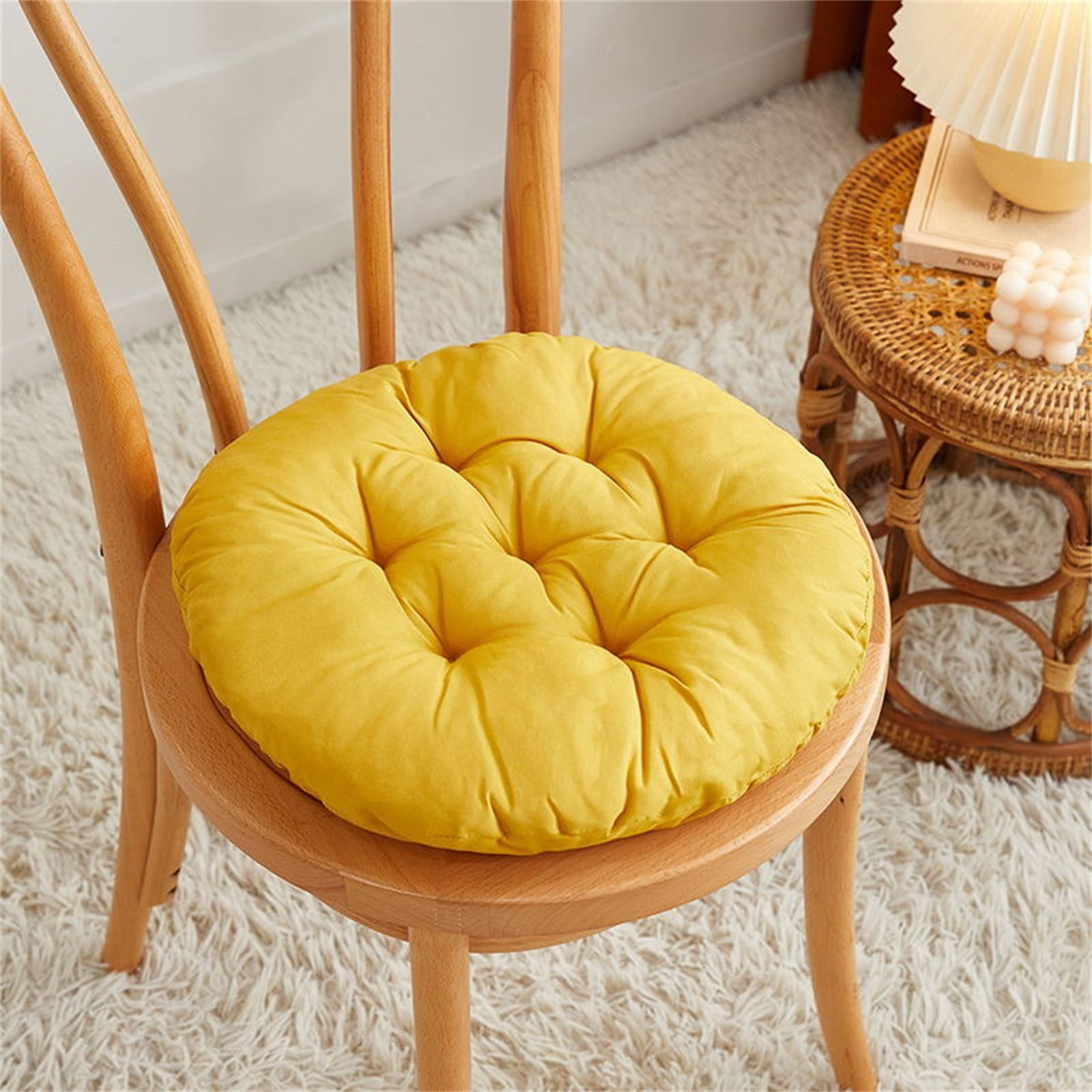Darzheoy Round Seat Cushion Chair Pads for Kitchen Dining Chairs, Soft Comfort Chair Mat Pillow Cushions for Office Desk Living Room 16 Brown - Image 1