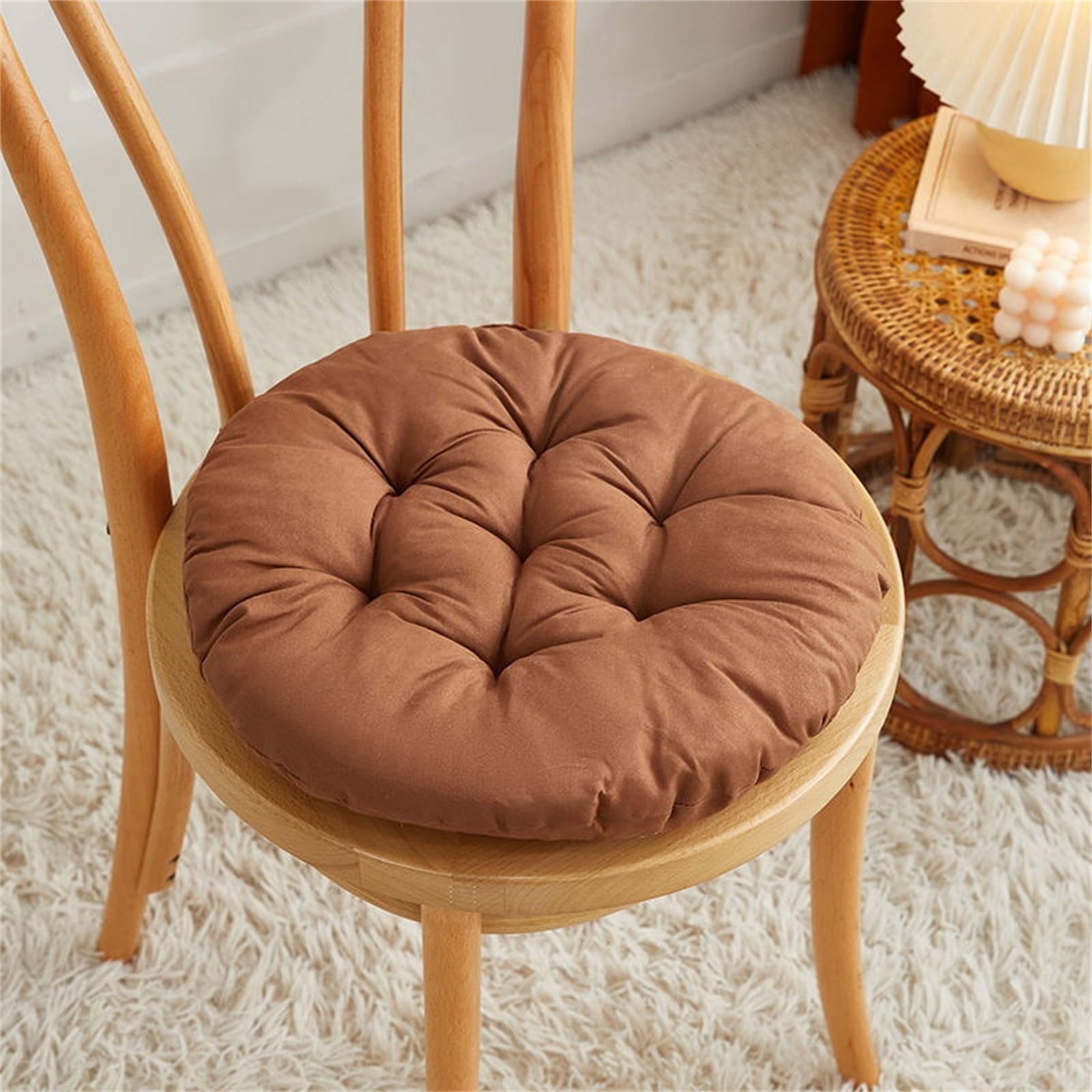 Darzheoy Round Seat Cushion Chair Pads for Kitchen Dining Chairs, Soft Comfort Chair Mat Pillow Cushions for Office Desk Living Room 16 Coffee - Image 1