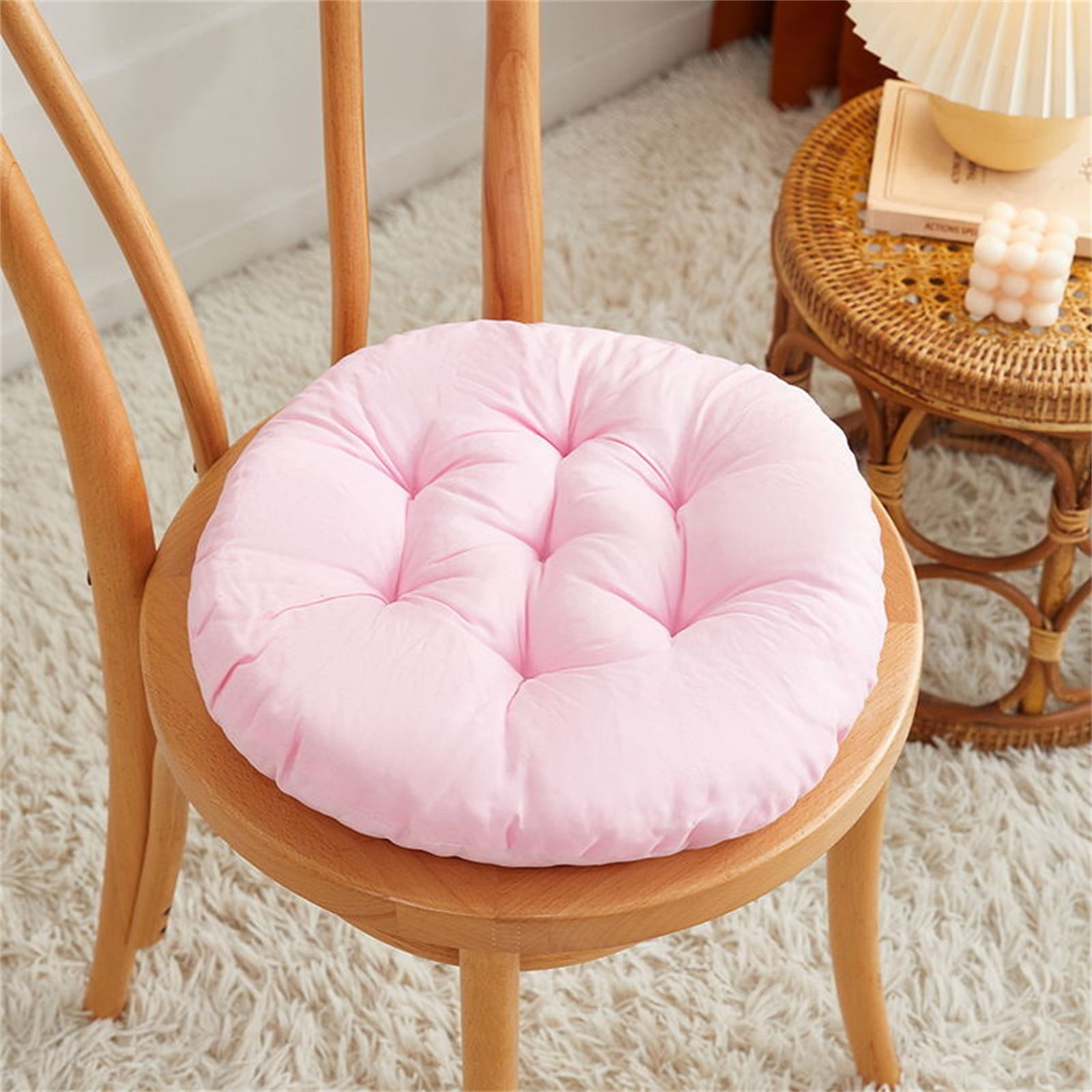 Darzheoy Round Seat Cushion Chair Pads for Kitchen Dining Chairs, Soft Comfort Chair Mat Pillow Cushions for Office Desk Living Room 16 Pink - Image 1