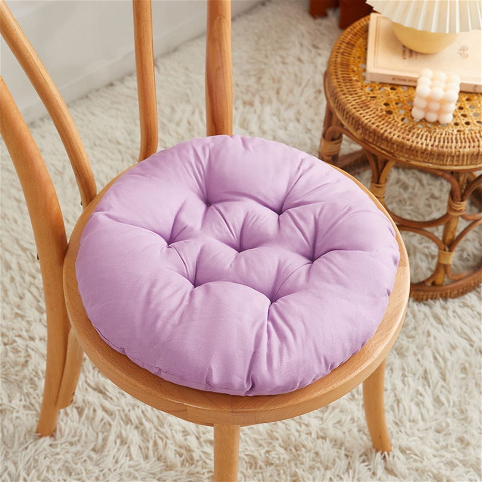 Darzheoy Round Seat Cushion Chair Pads for Kitchen Dining Chairs, Soft Comfort Chair Mat Pillow Cushions for Office Desk Living Room 16 Purple - Image 1