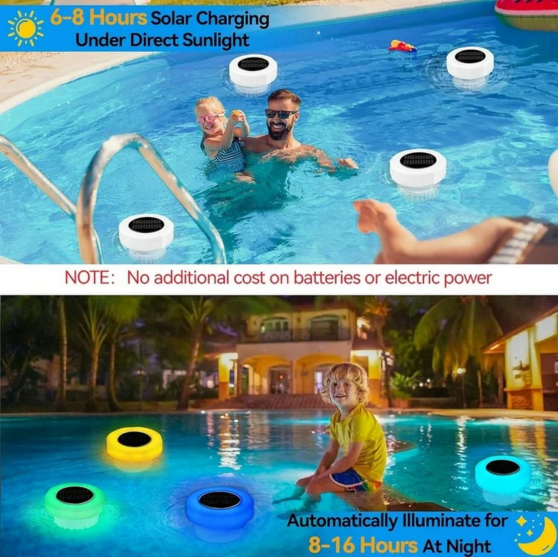Darzheoy Pool Chlorine Floater, Chlorine Tablet Floater with Solar Light, Floating Chlorine Dispenser Fit 1