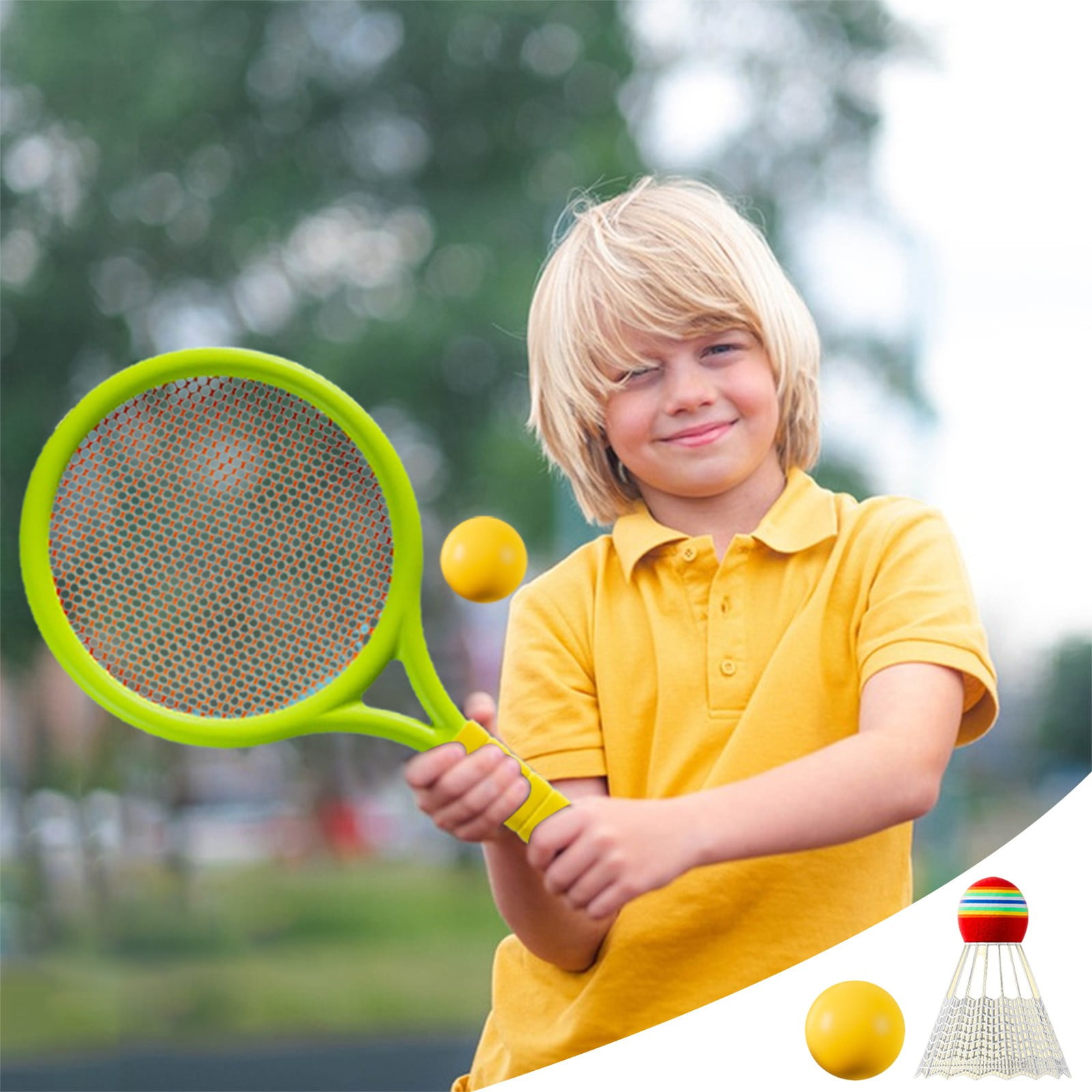 Chmadoxn Kids Badminton & Tennis Set - Racket Family Sports Gift with Balls， Lightweight Beginner Gear for Ages 6-12, Indoor/Outdoor Play Blue - Image 5