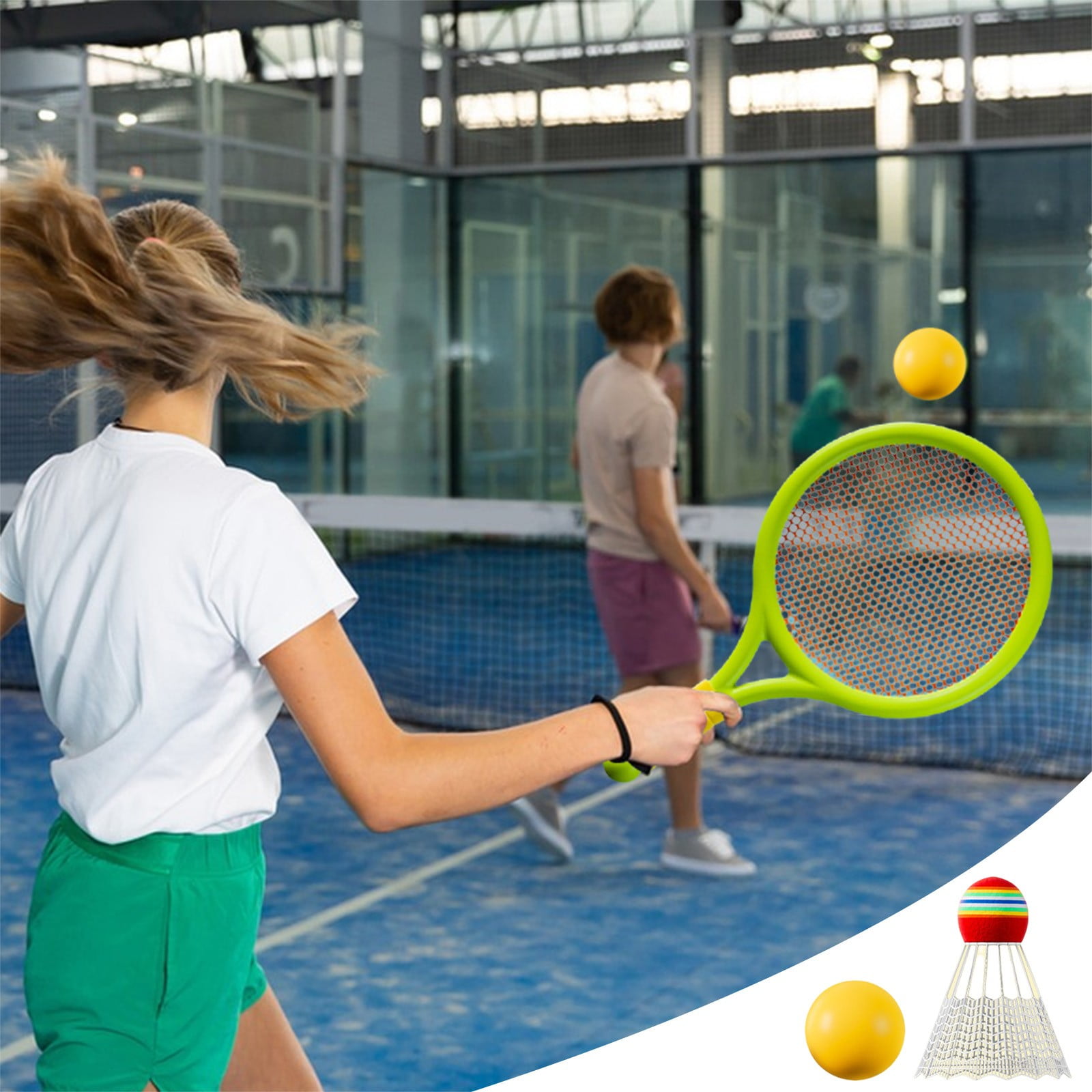 Chmadoxn Kids Badminton & Tennis Set - Racket Family Sports Gift with Balls， Lightweight Beginner Gear for Ages 6-12, Indoor/Outdoor Play Blue - Image 7
