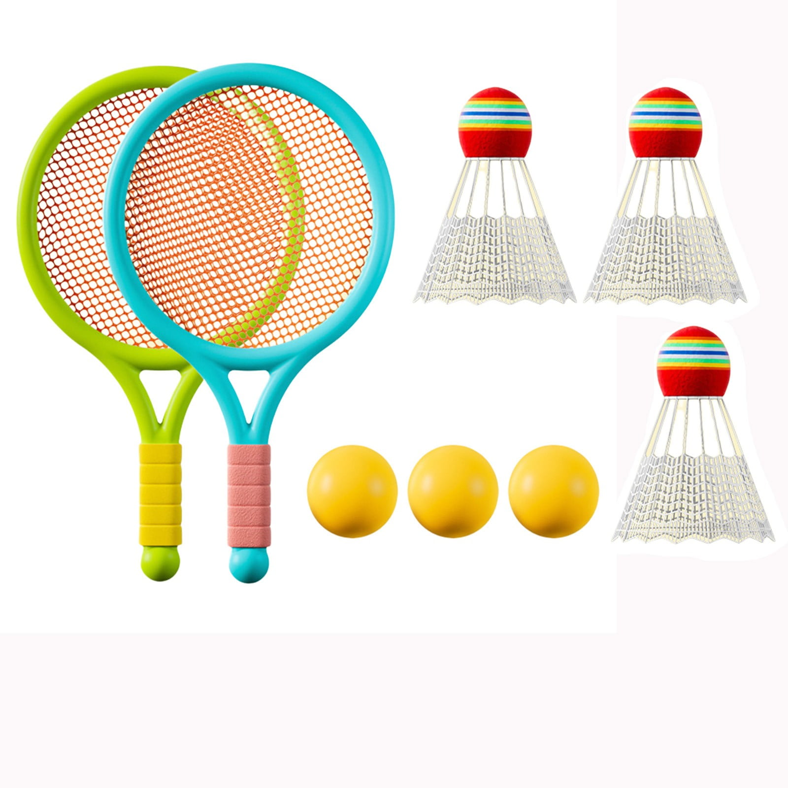 Chmadoxn Kids Badminton & Tennis Set - Racket Family Sports Gift with Balls， Lightweight Beginner Gear for Ages 6-12, Indoor/Outdoor Play Blue 1 - Image 2
