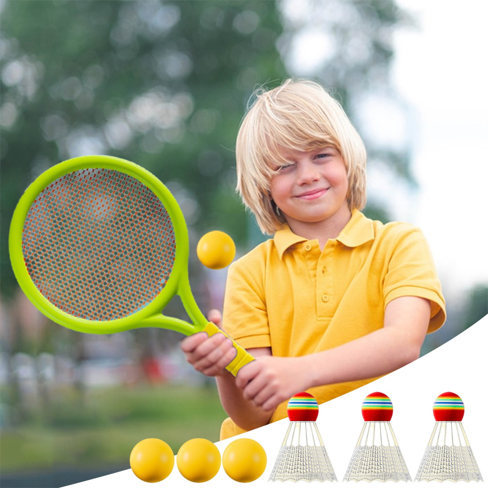 Chmadoxn Kids Badminton & Tennis Set - Racket Family Sports Gift with Balls， Lightweight Beginner Gear for Ages 6-12, Indoor/Outdoor Play Blue 1 - Image 8