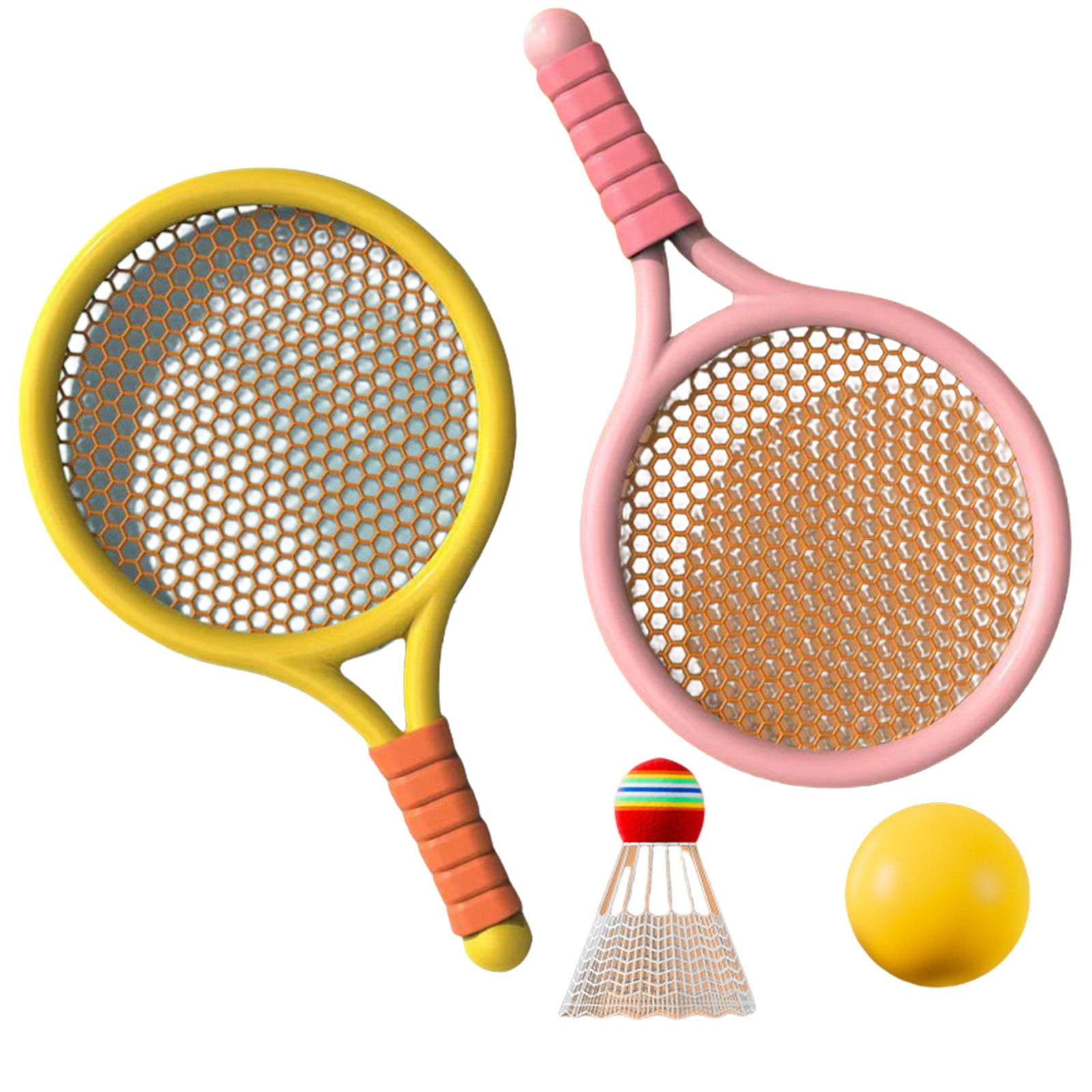 Chmadoxn Kids Badminton & Tennis Set - Racket Family Sports Gift with Balls， Lightweight Beginner Gear for Ages 6-12, Indoor/Outdoor Play Red - Image 2