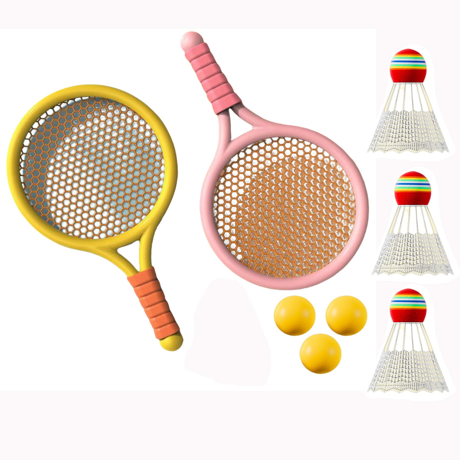 Chmadoxn Kids Badminton & Tennis Set - Racket Family Sports Gift with Balls， Lightweight Beginner Gear for Ages 6-12, Indoor/Outdoor Play Red 1 - Image 2