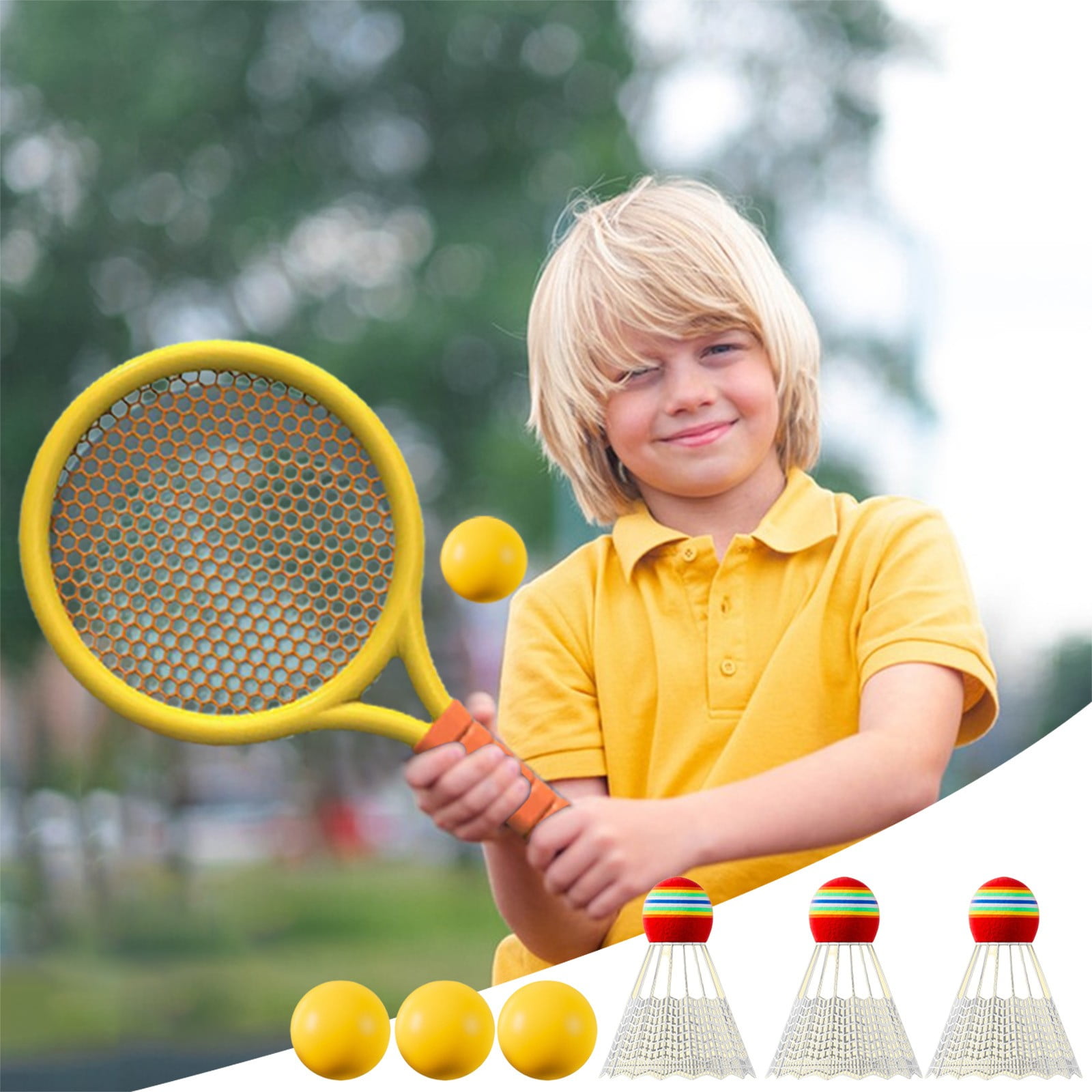 Chmadoxn Kids Badminton & Tennis Set - Racket Family Sports Gift with Balls， Lightweight Beginner Gear for Ages 6-12, Indoor/Outdoor Play Red 1 - Image 6